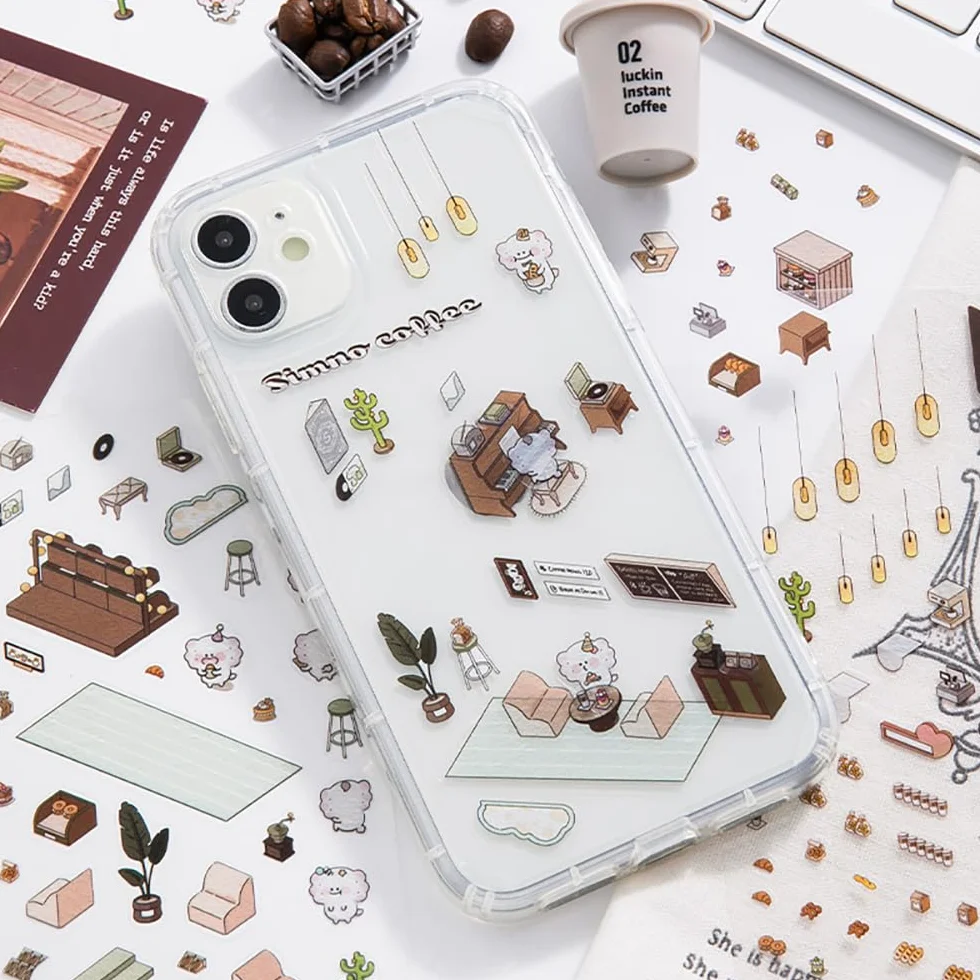 Autocollants 3D Maison Miniature pour Scrapbooking, 5 Sets Stickers Décoratifs DIY, pour Enfants/Adultes
