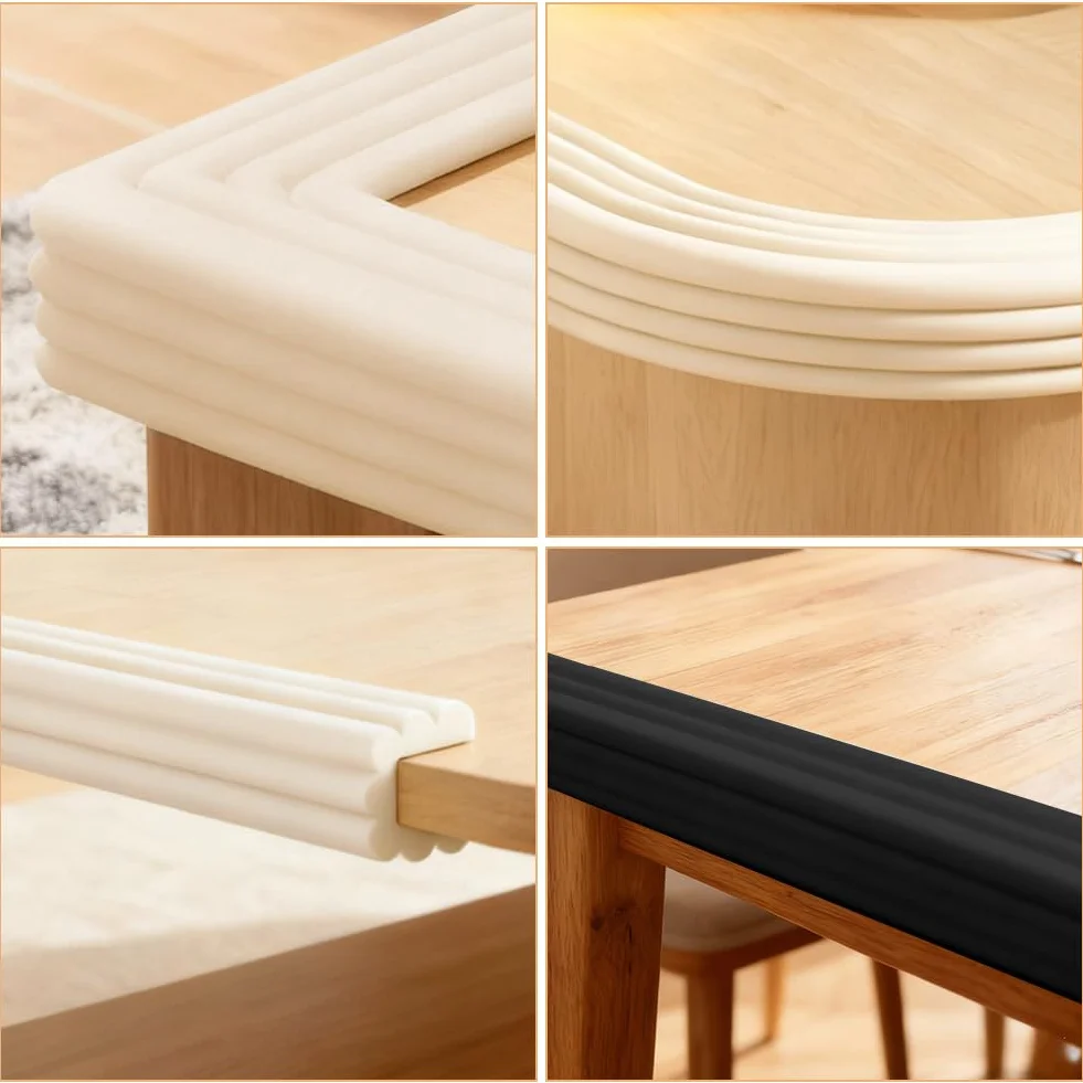 Bandes de Sécurité en Mousse 2m x 8cm Autocollantes pour Enfants Meubles Escalier Blanc Ivoire