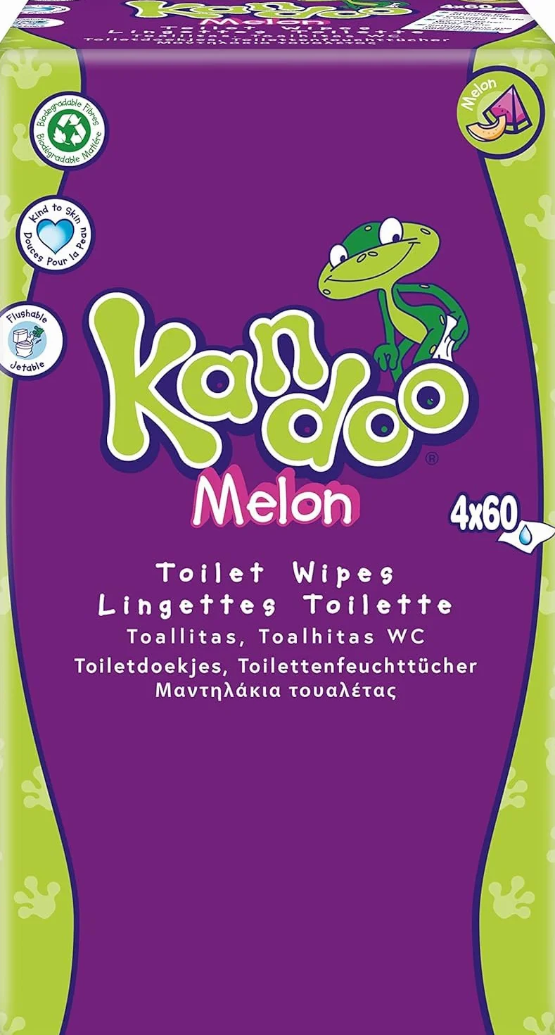 Kandoo Lingettes Humides Melon Jetables 4x60 240 Unités