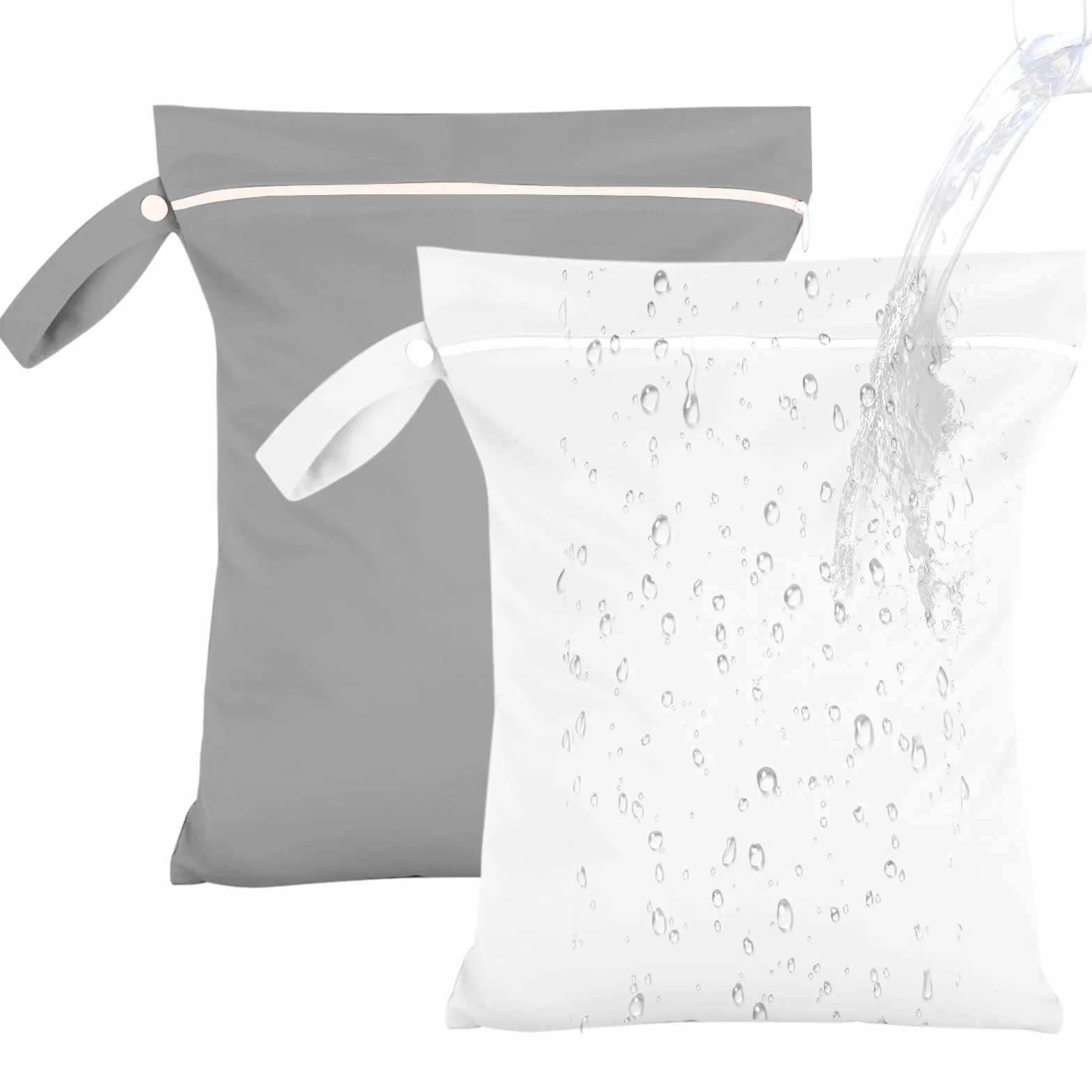 Sac à Couches Lavables Imperméables 40x30cm Wet Bag Bébé Réutilisable Zippée