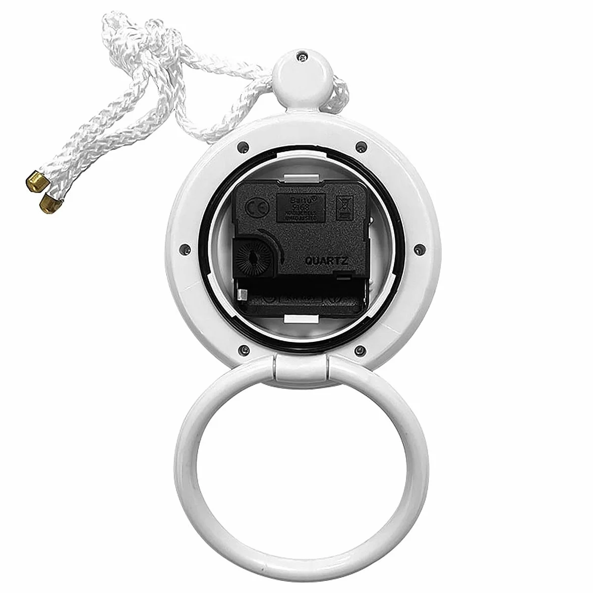 POFET Horloge de Salle de Bain étanche avec Serviette Suspendue Horloge de Douche (Blanc)