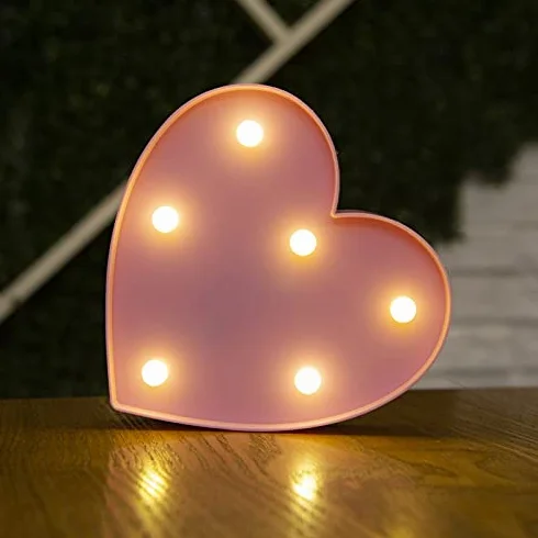Lampes de Table LED Alphabet Plastique en Forme de Symbole, Décoration Murale en Forme de Coeur pour Mariage Anniversaire