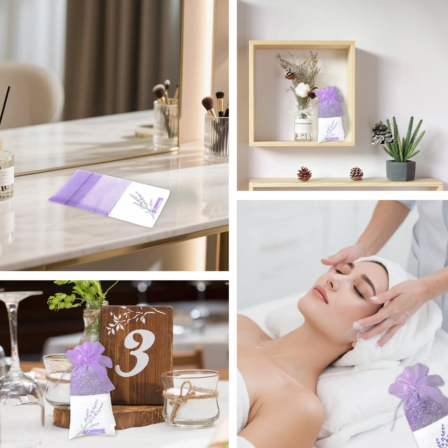Sacs De Sachet De Lavande Vide 40 Pcs avec Cordon De Serrage Violet Pâle