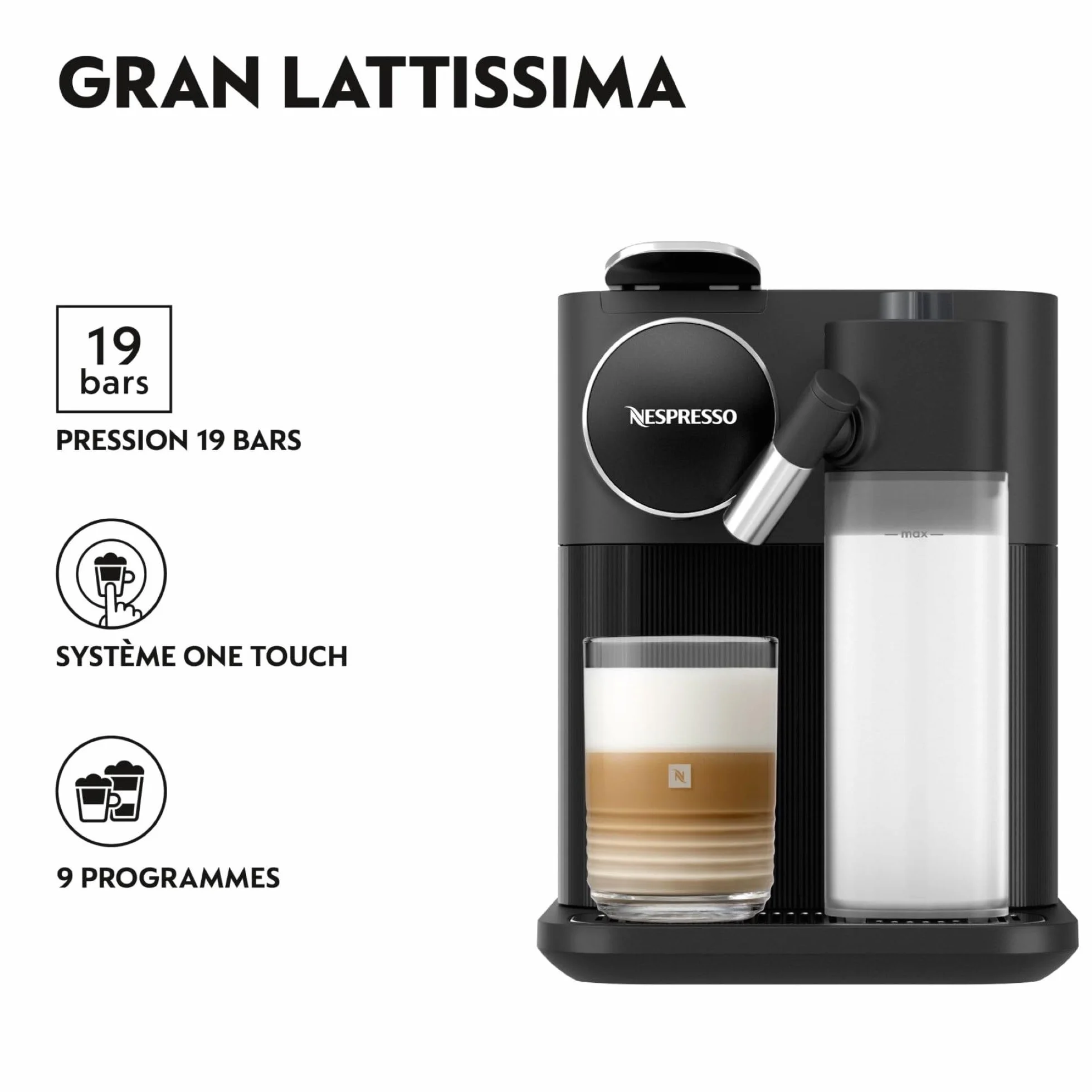 Nespresso EN 640.B Gran Lattissima, Noir