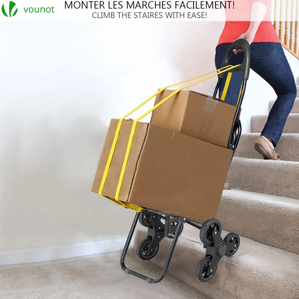 VOUNOT Chariot de Courses Solide Pliable 3 en 1 avec Compartiment Isotherme 6 Roues 35 L Charge Max 30 kg Noir 104 x 45 x 40 cm