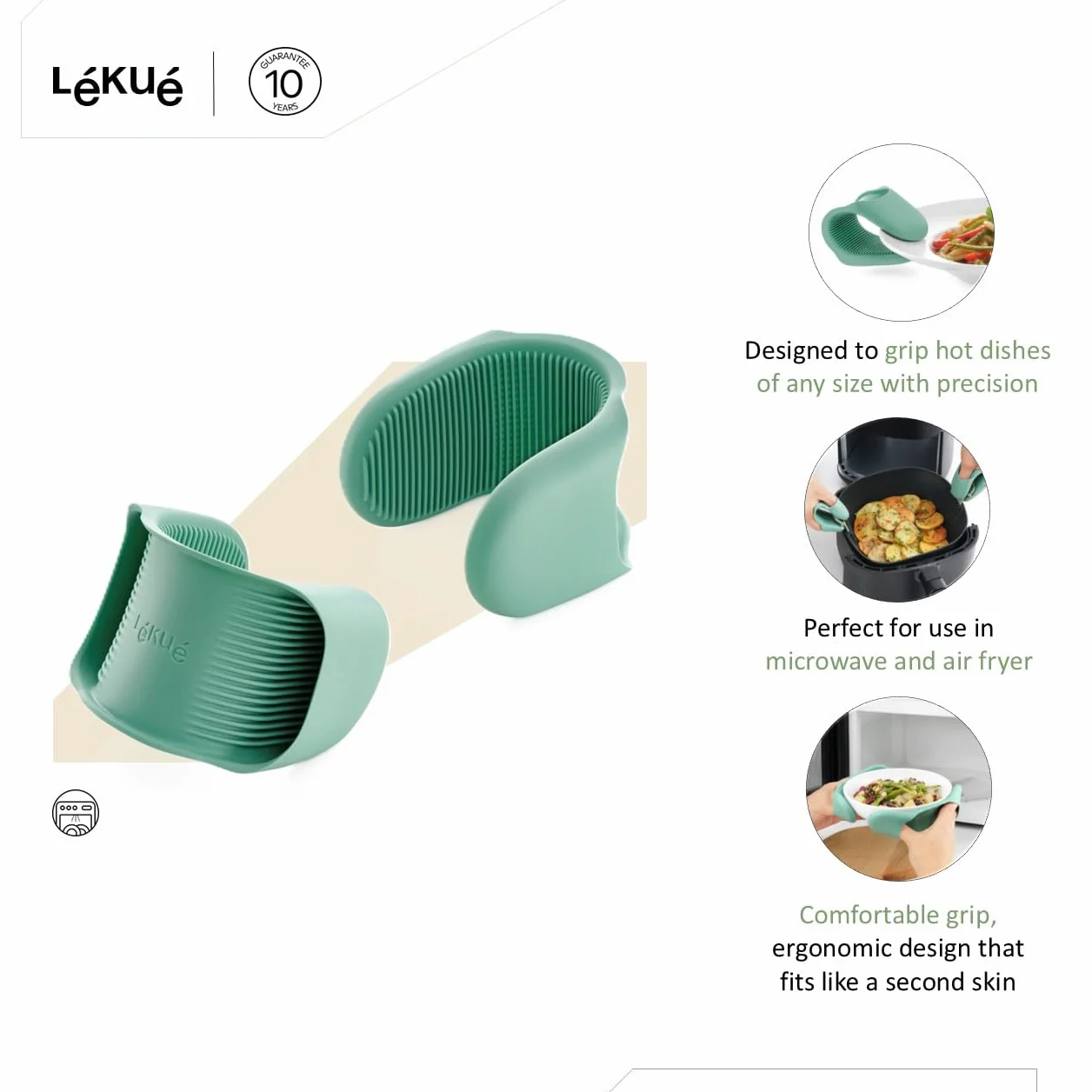 Lékué Mini-maniques Souples de Silicone Lot de 2