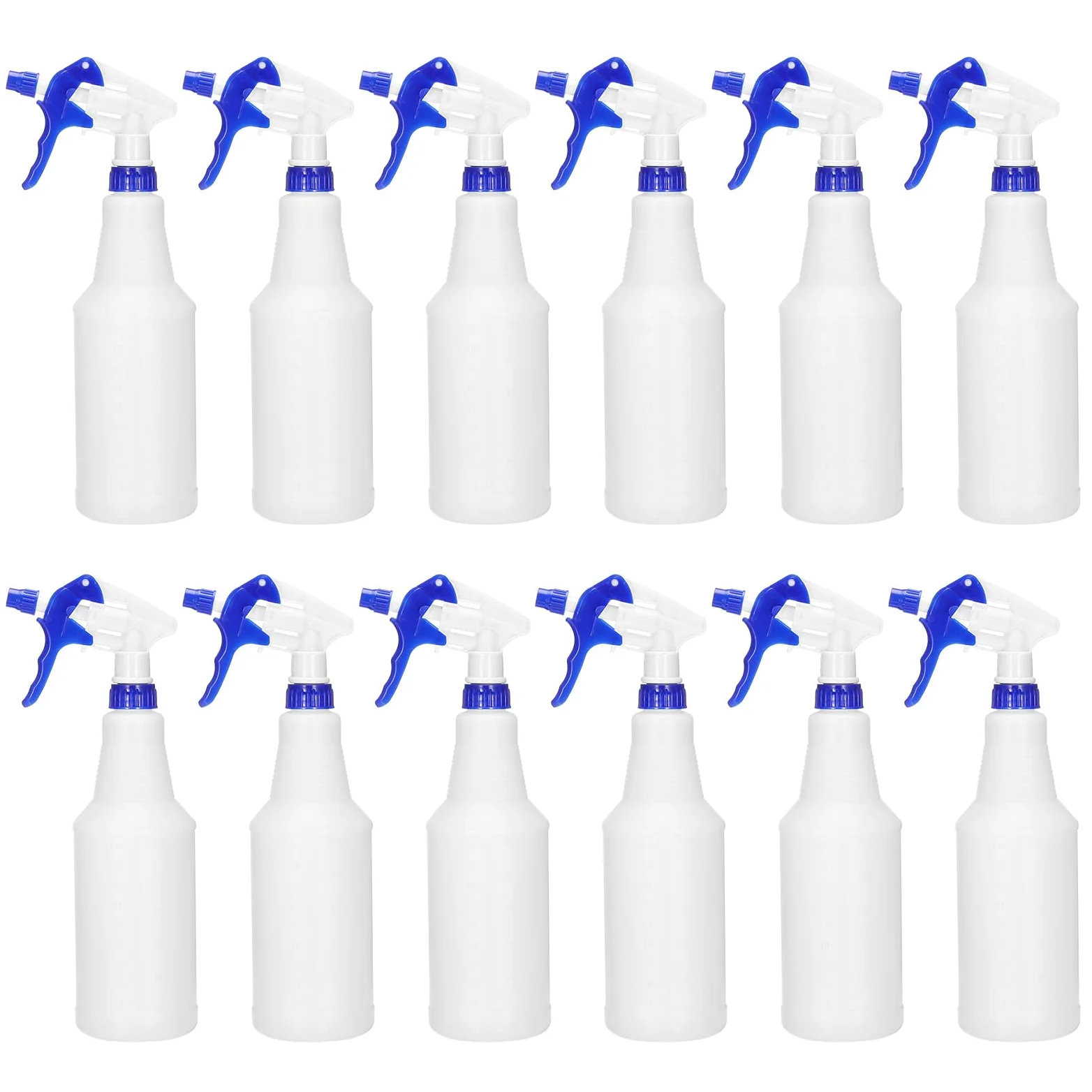 PATIKIL 12pcs 750ml/24oz Bouteilles De Pulvérisation En Plastique Bleu | Buse Réglable Anti-Fuites Vide Brumisateur Jet D'Eau, Pour Solutions De Nettoyage Plantes Cheveux