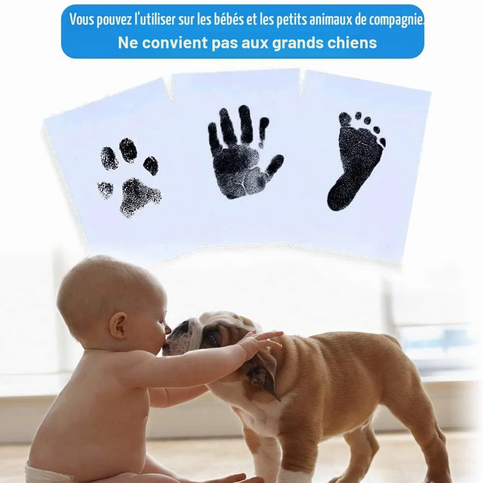 Kit Empreinte Bébé Pieds et Mains, Encre Sûre Inoffensive, Cadeau Souvenir Nouveau-né