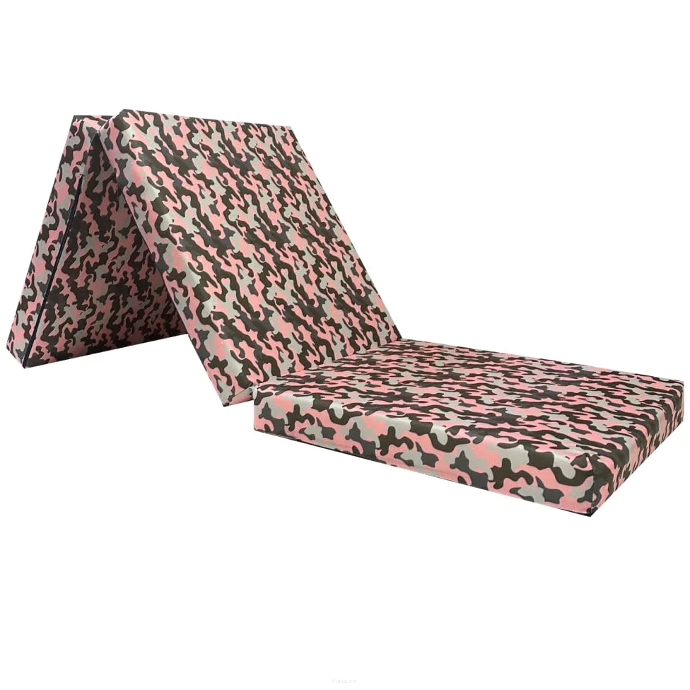 FORTISLINE Matelas Pliant 180 x 65 x 7 cm – Matelas d’Appoint en Mousse 3 Parties avec Housse Lavable – Matelas de Voyage et Camping – Fabriqué dans l’UE
