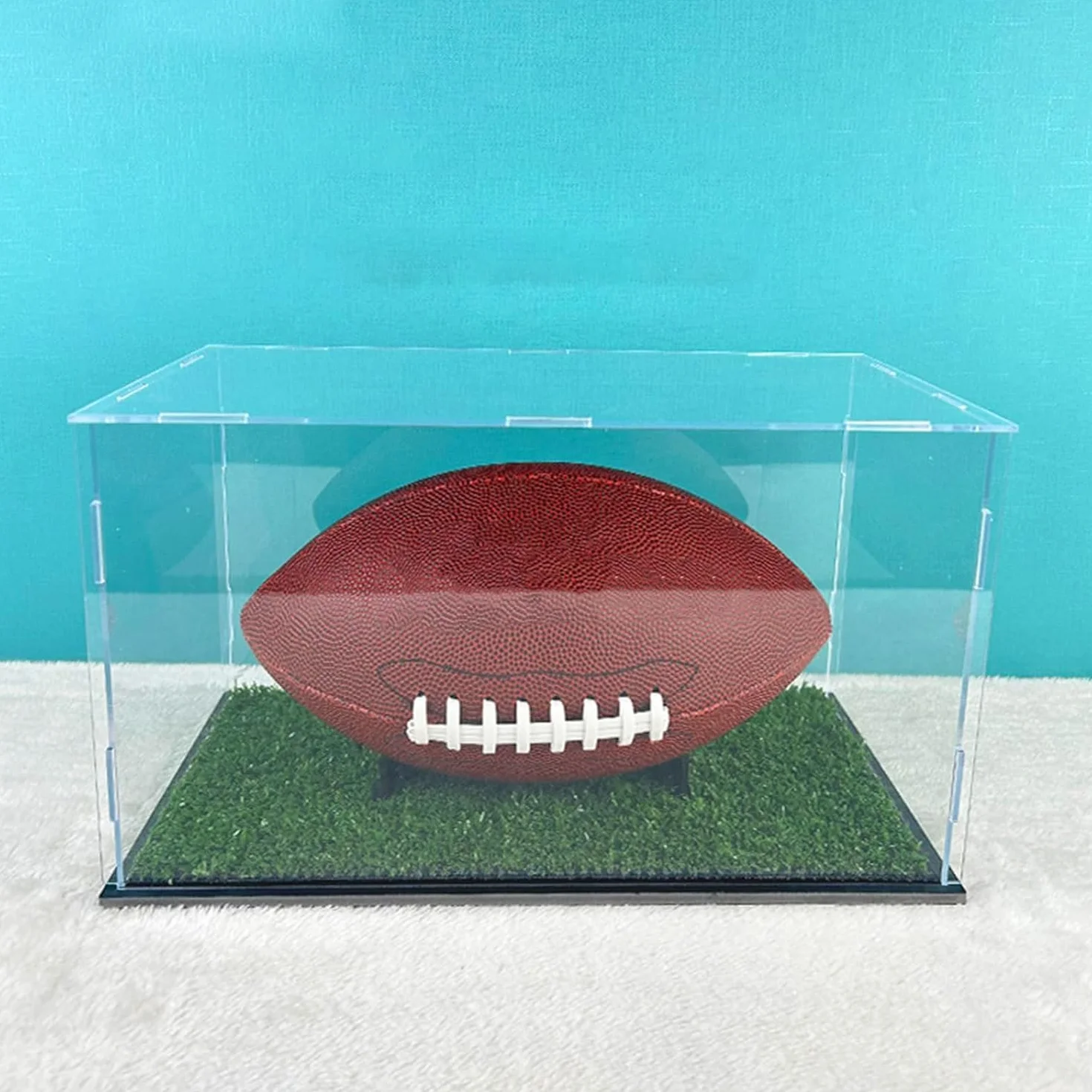 Vitrine en acrylique transparent pour ballon de rugby 31,8 x 18 x 19 cm boîte de rangement