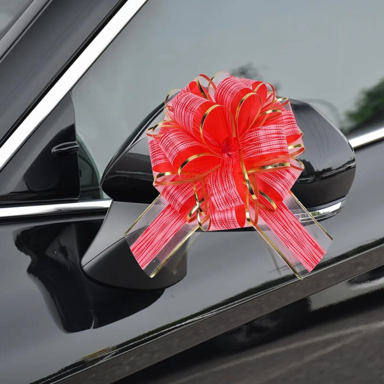 Grands Nœuds à Tirer pour Cadeau 16cm, Organza Nœuds Décoratifs pour Fêtes, Blanc