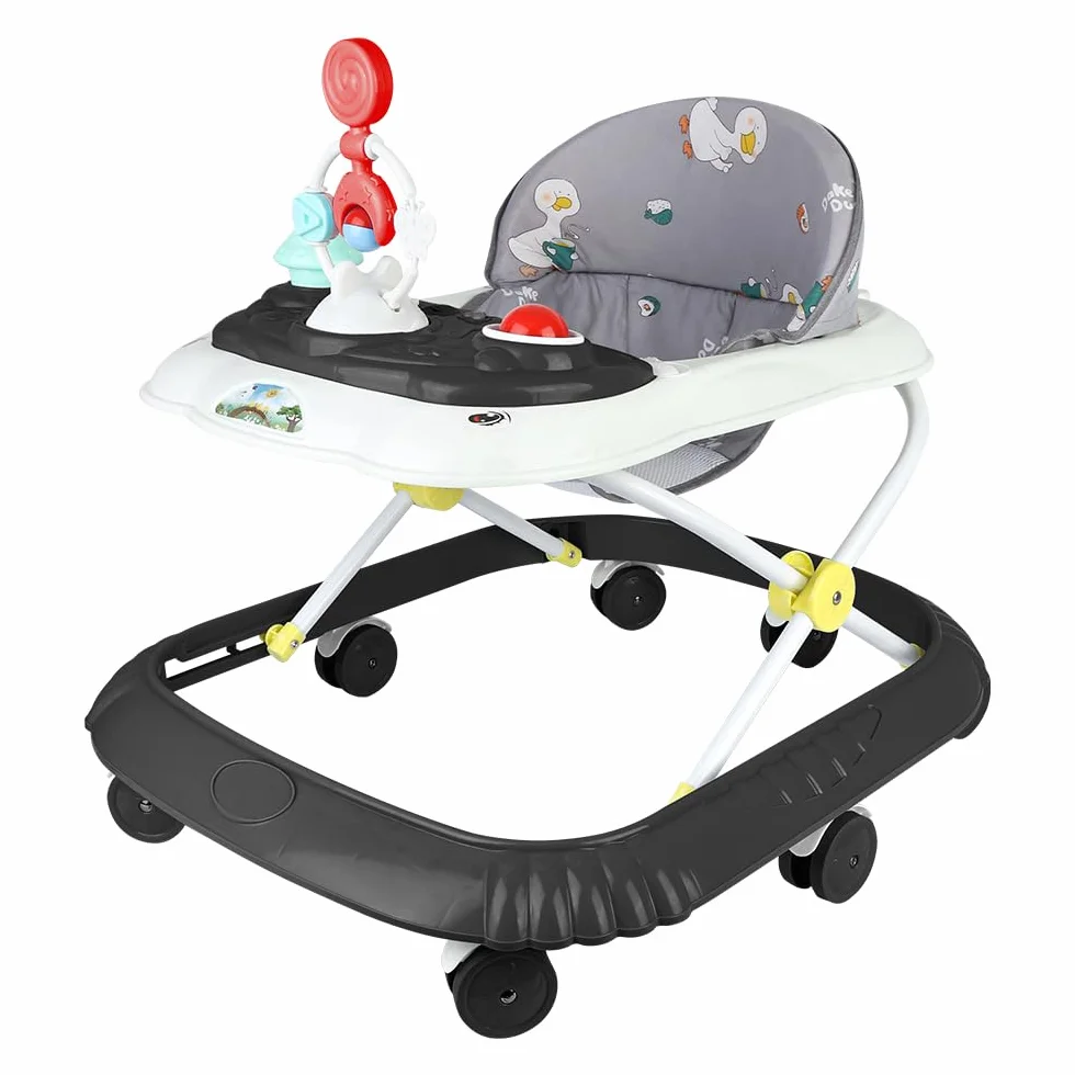 OHMG Trotteur Babywalker 5 en 1 Chariot d'éveil et de marche avec Fonction basculante Transat, Lumière, Musique, Table à manger Pliable