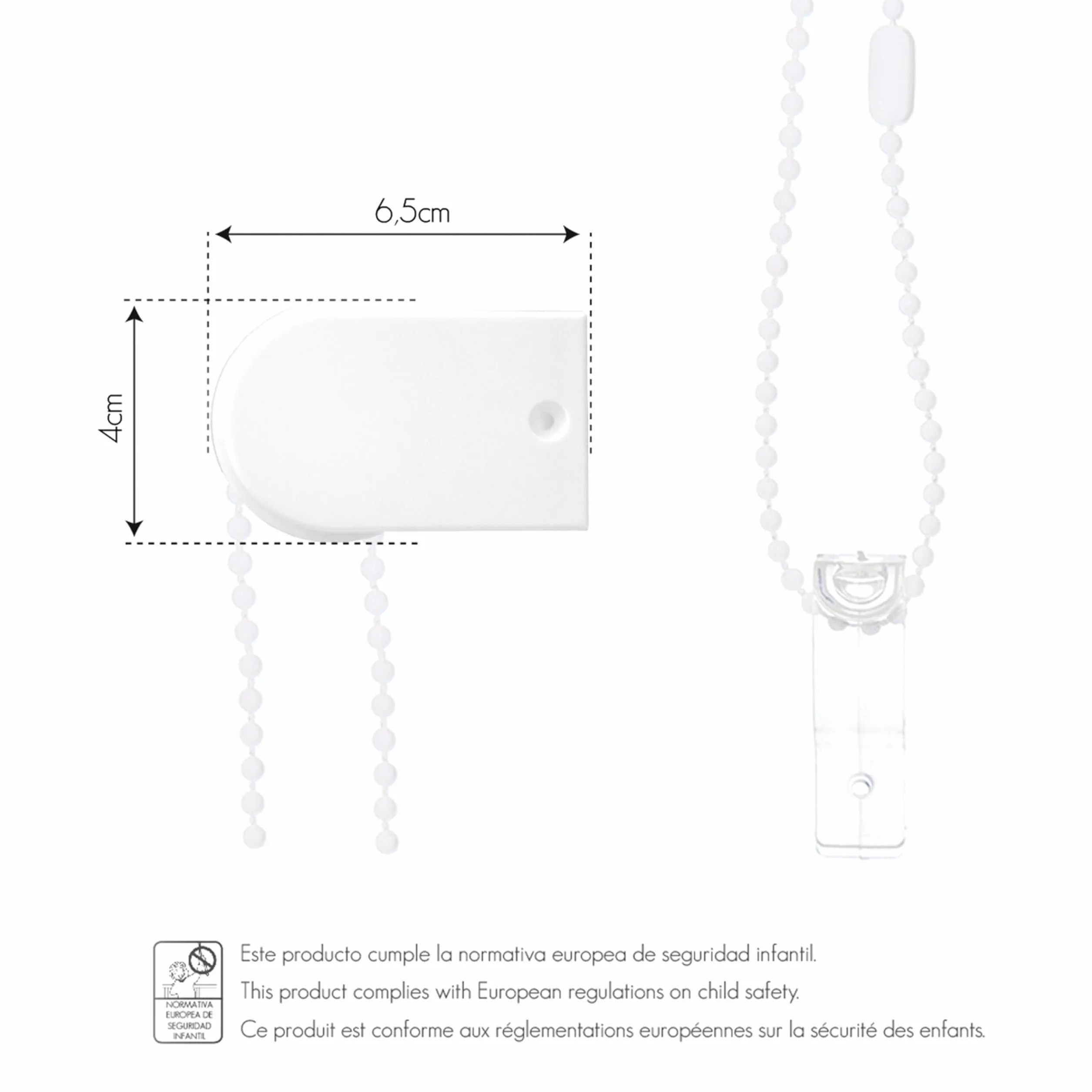 Blindecor Store enrouleur occultant de qualité supérieure sur mesure - Couleur blanc cassé 90 x 165 cm - Dimensions du tissu 87 x 160 cm - Store enrouleur occultant avec tube de 38 mm - Plus résistant
