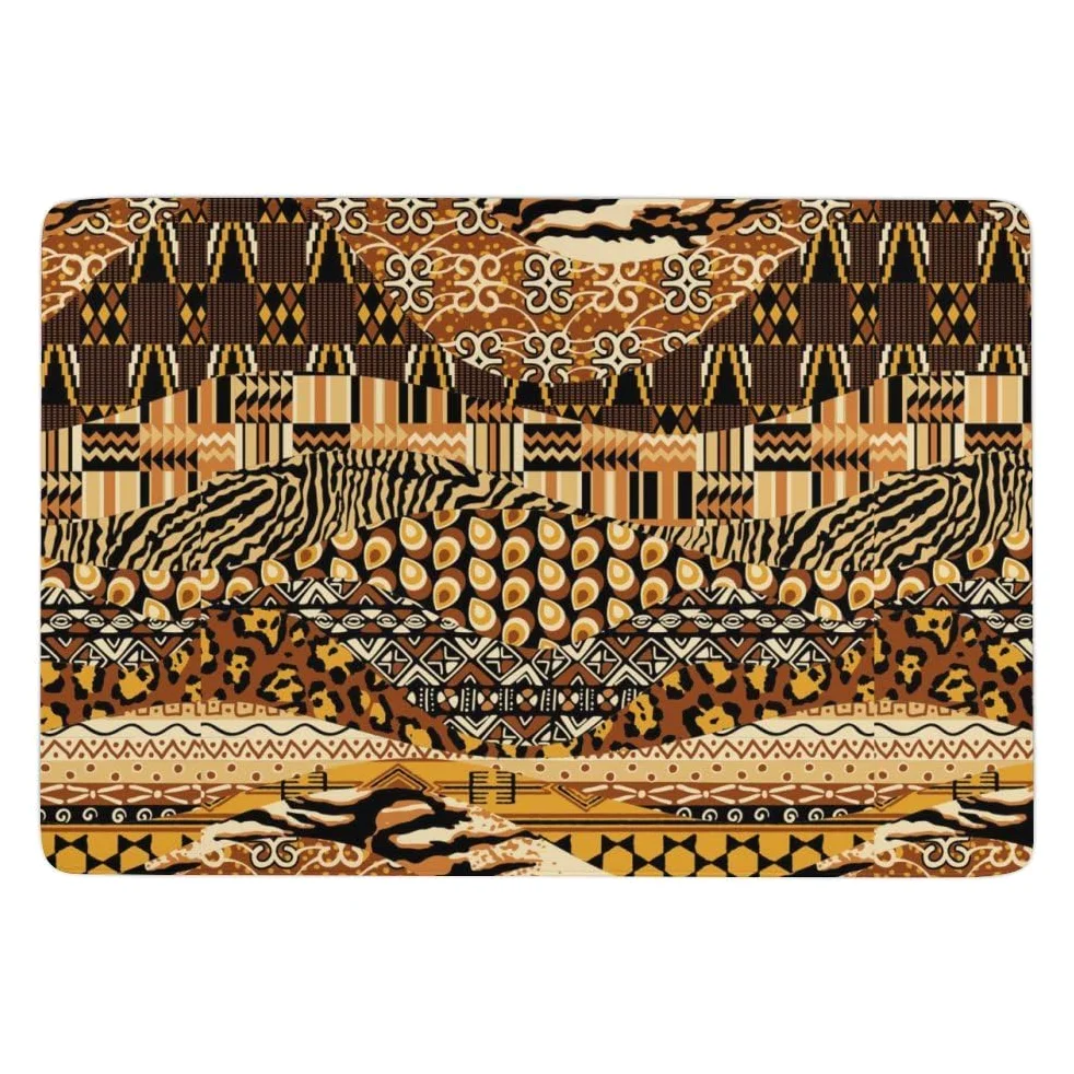 Tapis de sol patchwork de style africain, tapis de sol doux pour salon, chambre à coucher (100 x 150 cm)