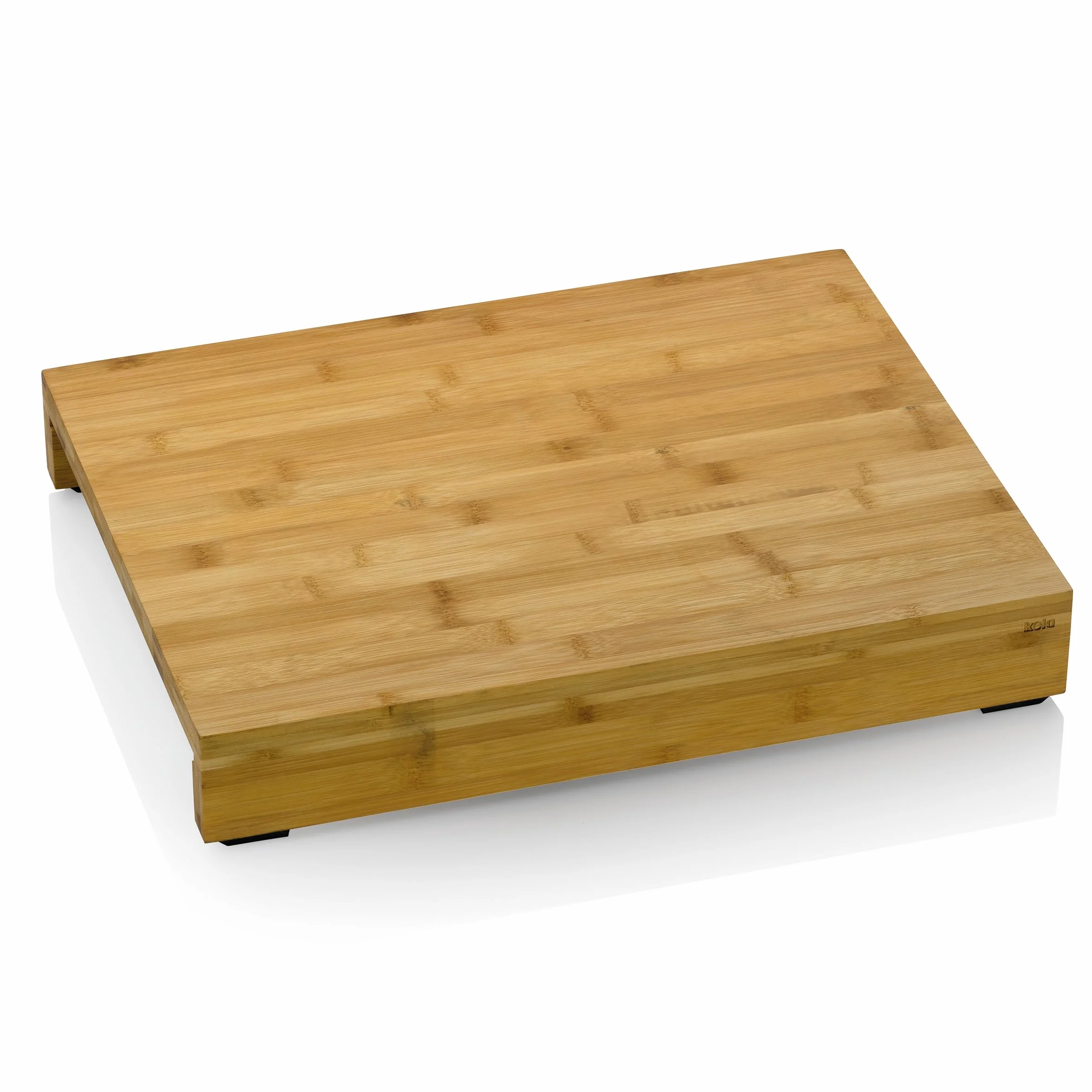 kela Planche à découper avec bacs de récupération 46 x 36 x 7 cm KENINA, Planche à découper en bambou grande avec 3 bacs intégrés en acier inoxydable, planche en bois
