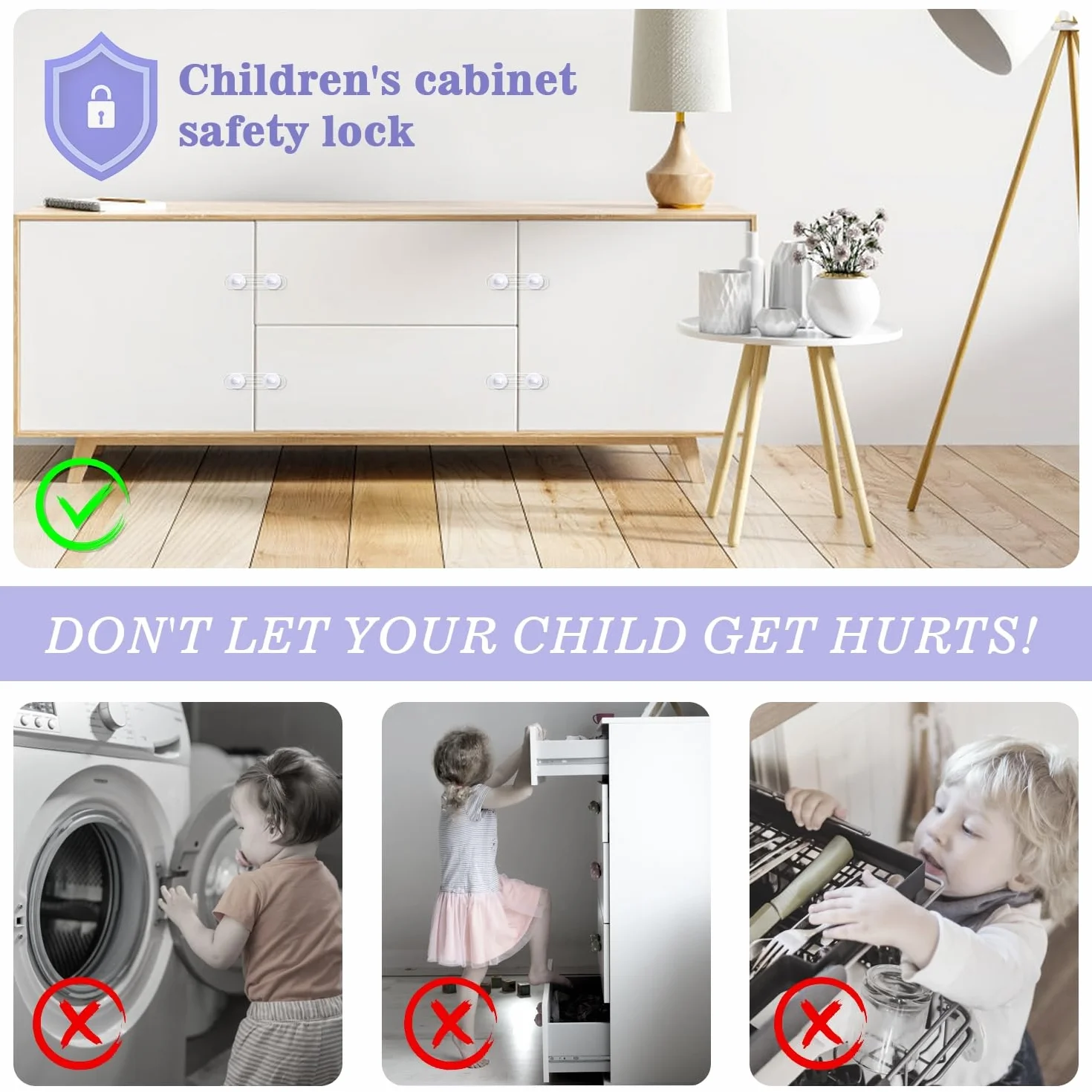 Kimsky Bloque Porte Bébé 12 Pièces Sécurité Enfant Transparent Sans Perçage