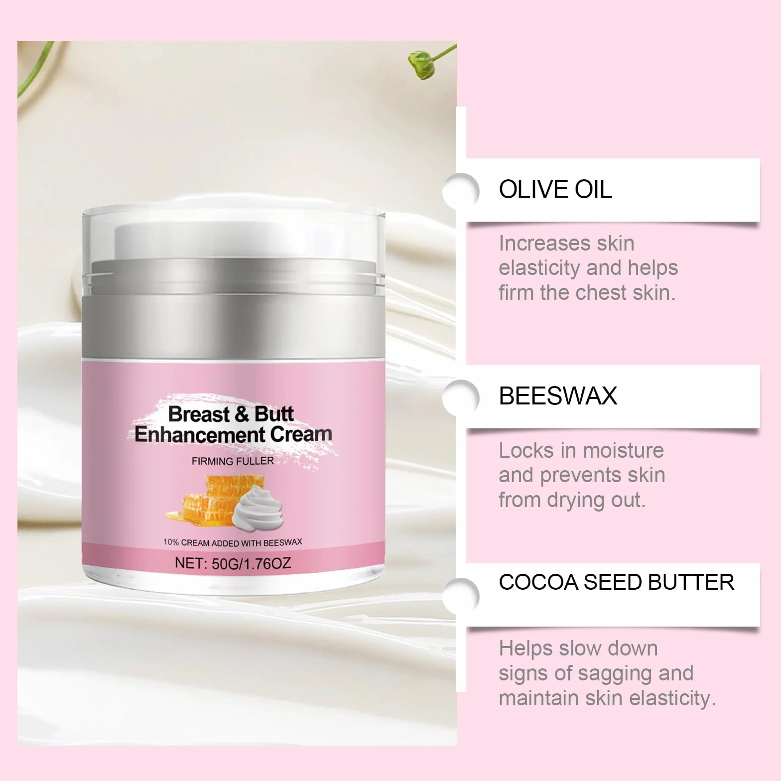 Crème Pour Fesses Et Seins, Crème D'augmentation Mammaire Hydratante Raffermissante