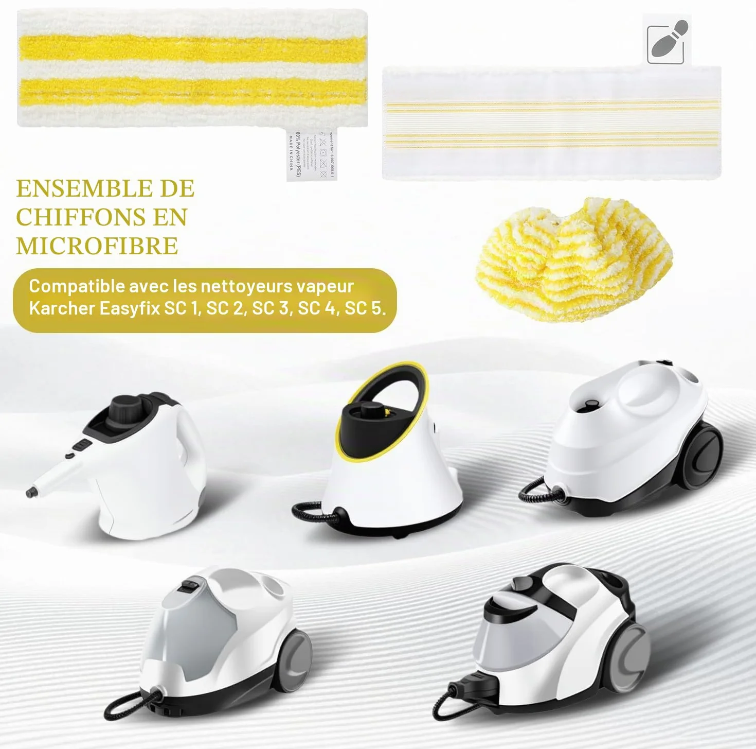 Lingettes de Rechange Microfibre Kärcher Easyfix SC1 SC2 SC3 SC4 SC5