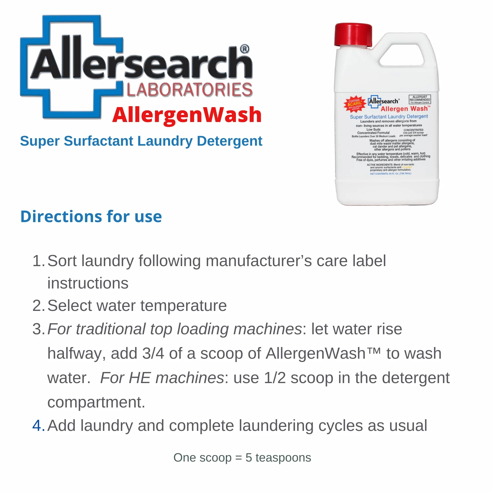 Allersearch AllergenWash 24 oz Laundry Detergent