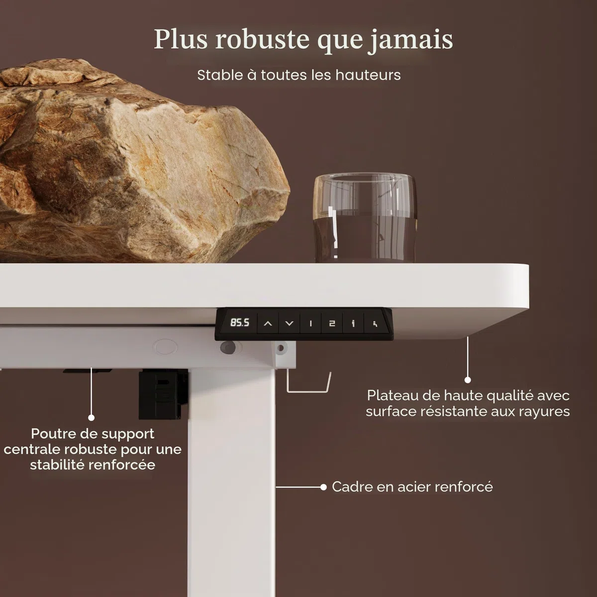 FLEXISPOT Bureau Assis Debout 160x60 cm avec Rehausseur d’Écran et Rangement, Charge 100 kg, Table Réglable en Hauteur avec Mémoire, Étagère & Tiroirs, Structure Stable, Assemblage Facile, Blanc
