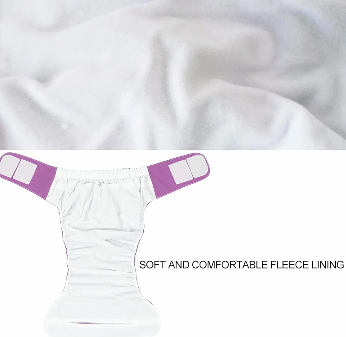 Couches en tissu réutilisables imperméables lavables pour adultes incontinence violet