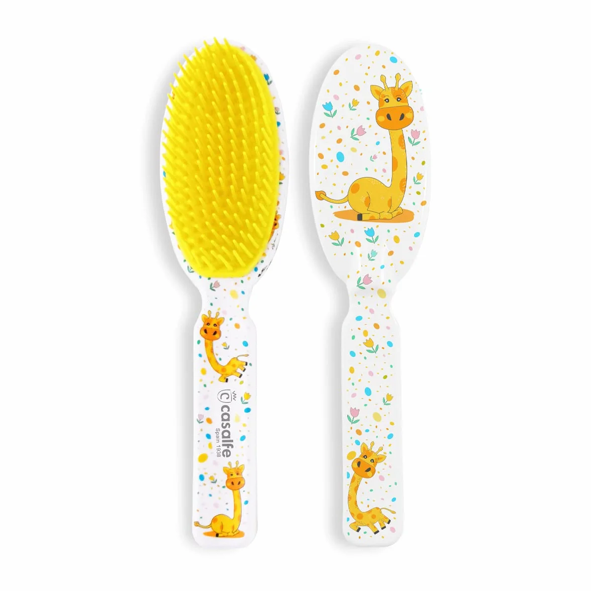 Brosse à cheveux bébé 9-17 mois pointes souples sans BPA girafe Casalfe