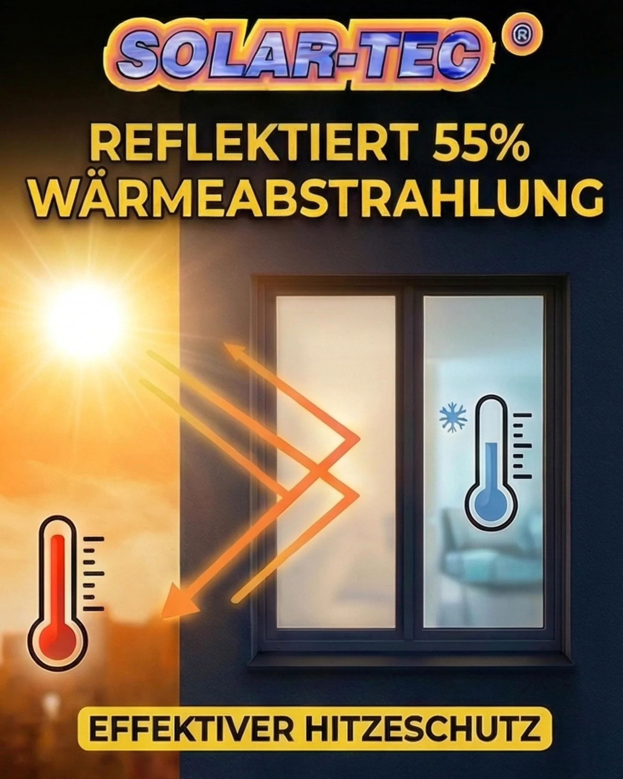 600 x 76 cm Film Pare-Soleil réfléchissant Universel Adhésif et Anti-Rayures, pour l’intérieur et l’extérieur Protection Anti-UV : 99%, réduction de la luminosité : 78%, Verre