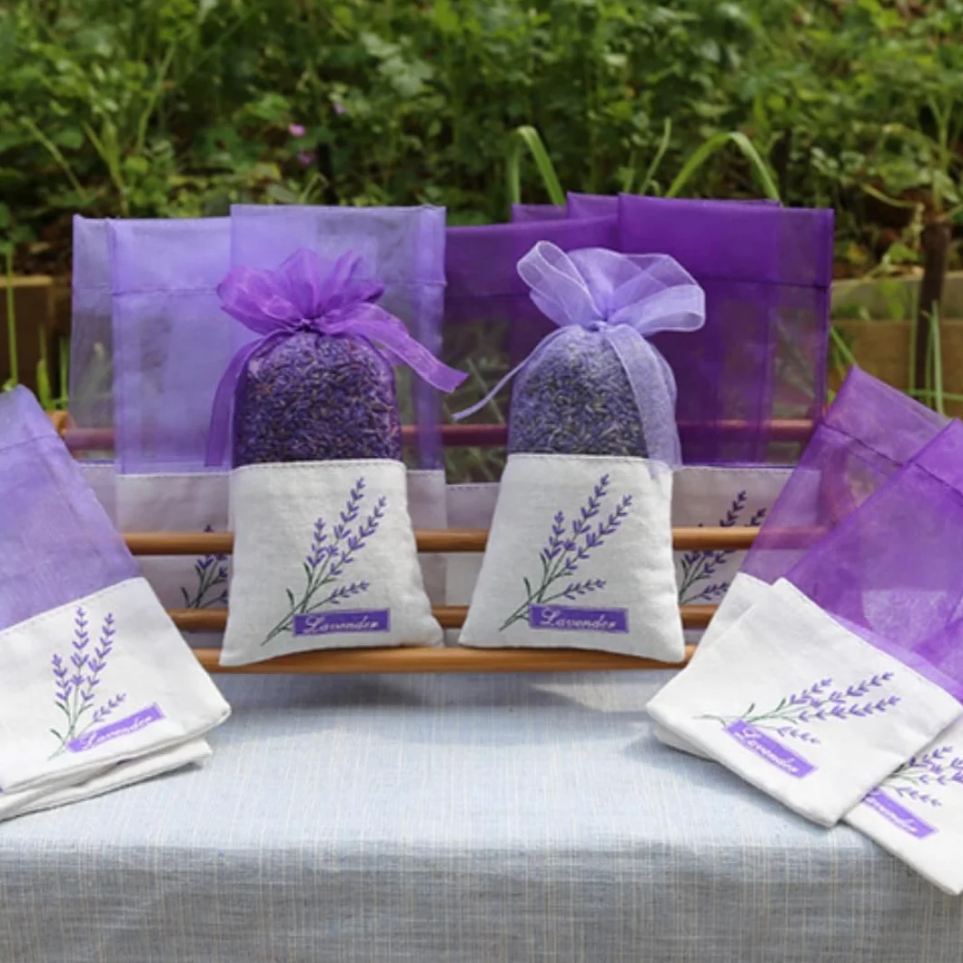 Sachets Lavande Organza 20 Pièces - Sacs Vides à Remplir Épices Armoires