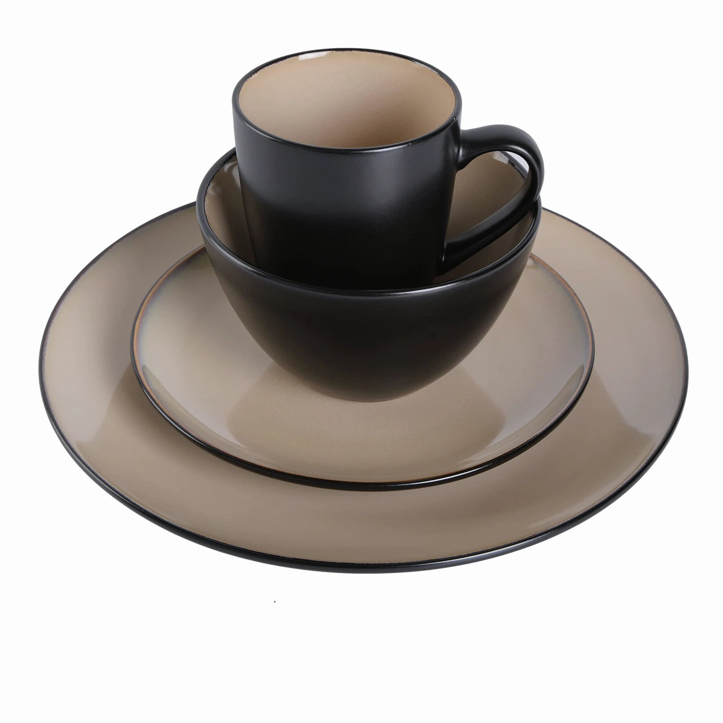 Gibson Soho Lounge Service de table rond 16 pièces Taupe