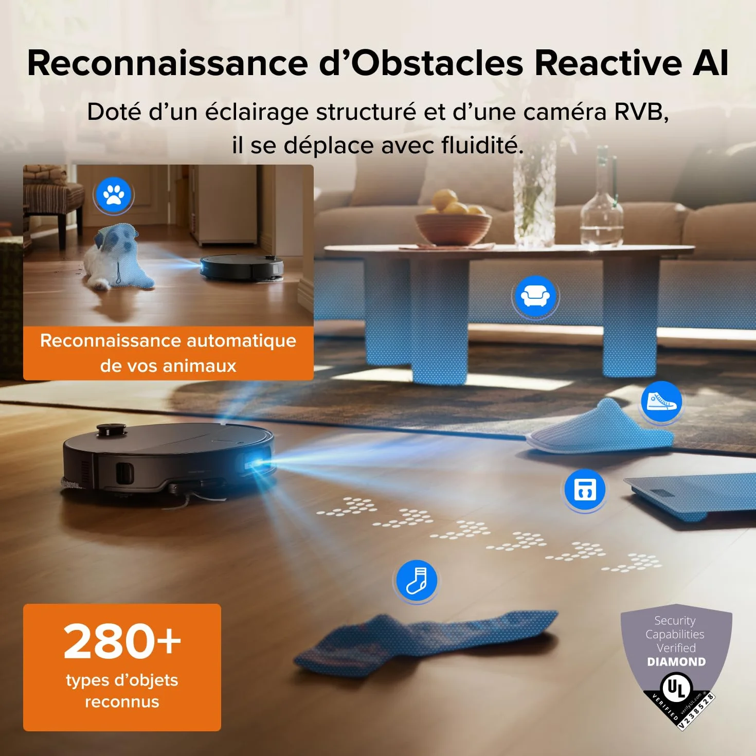 Roborock Qrevo Edge 2 Set Robot Aspirateur Laveur 25000 Pa Lavage Serpillières Eau Chaude 80°C Noir