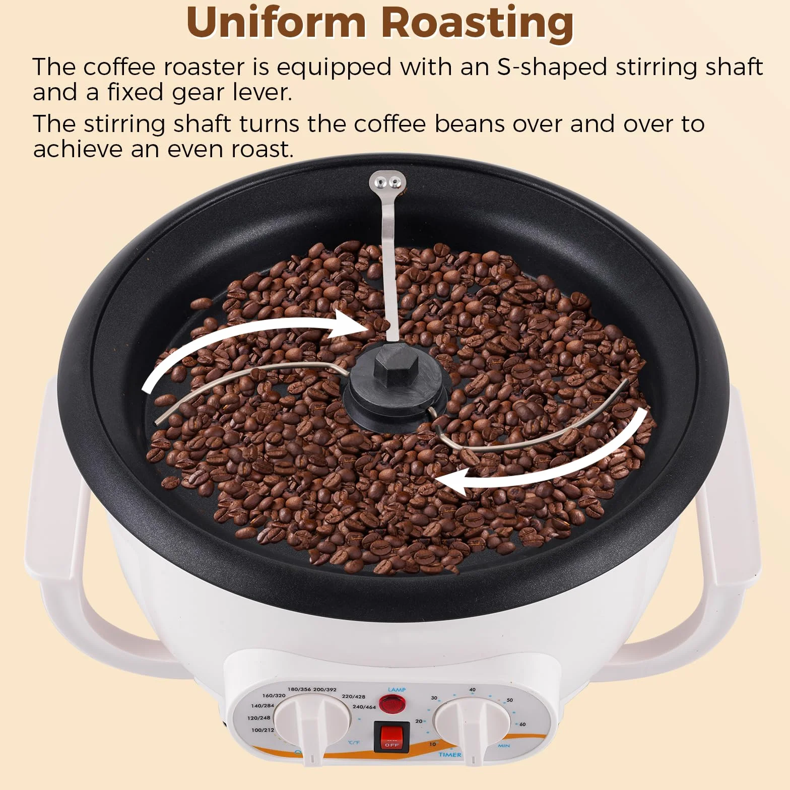 Torréfacteur de Café 300g 1200W 0-240℃ Professionnel Machine à Torréfier