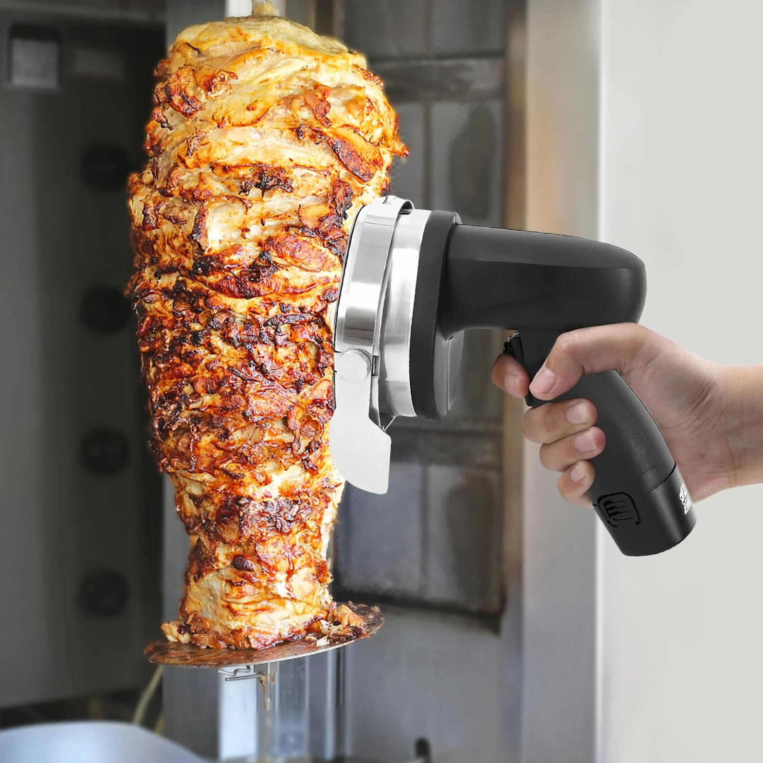Couteau à Kebab Électrique 80 W Gyroscopique Sans Fil 0-8 mm