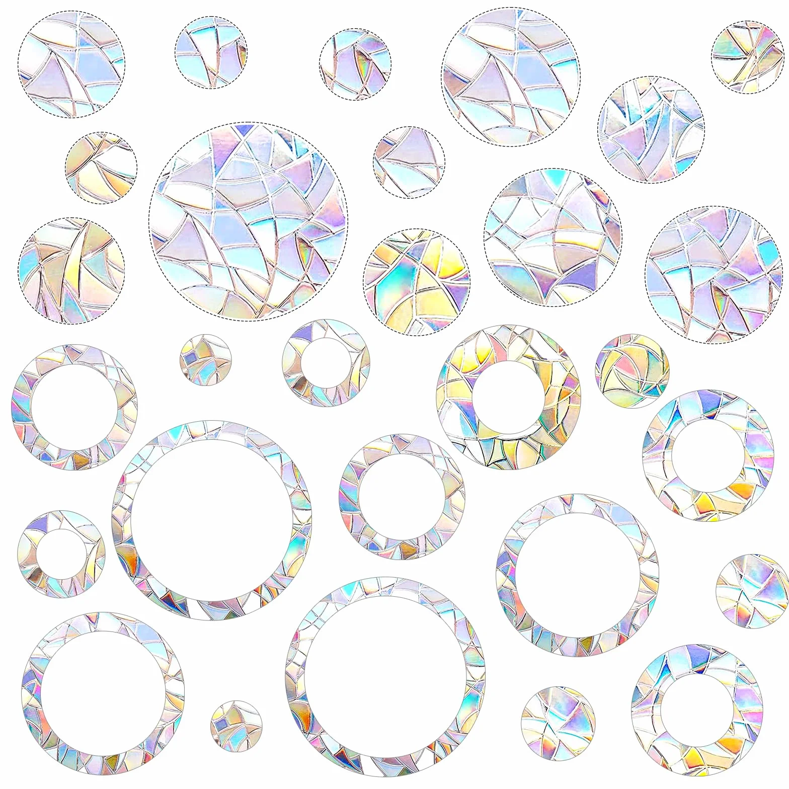 Abeillo Suncatcher Lot de 29 autocollants pour fenêtre Protection contre les oiseaux Anti-collision Autocollants réfléchissants