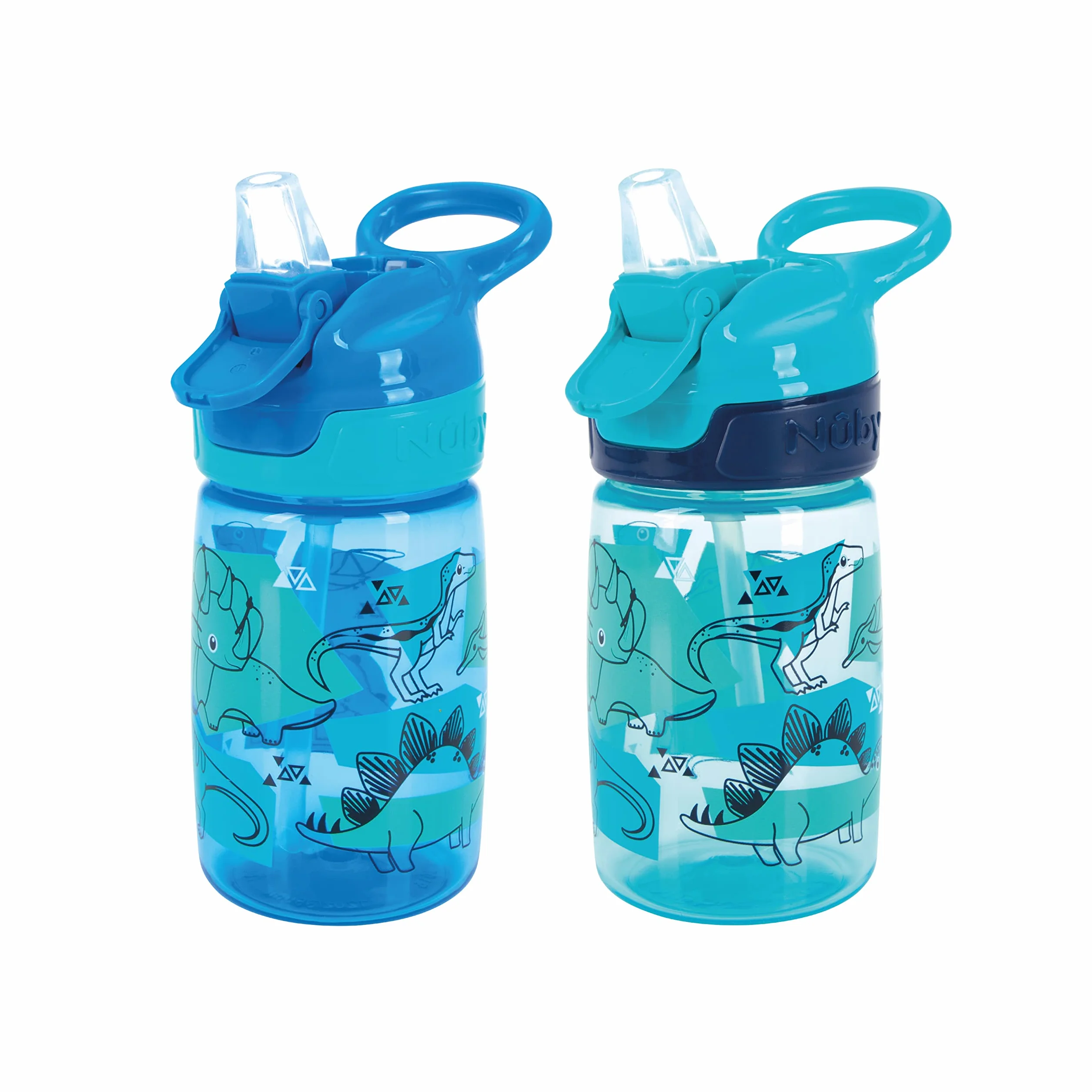 Nuby Incredible Gulp Tasse enfants 360ml 2 Pack Anti-fuites Poignée transport Motifs Dinosaures +18 Mois