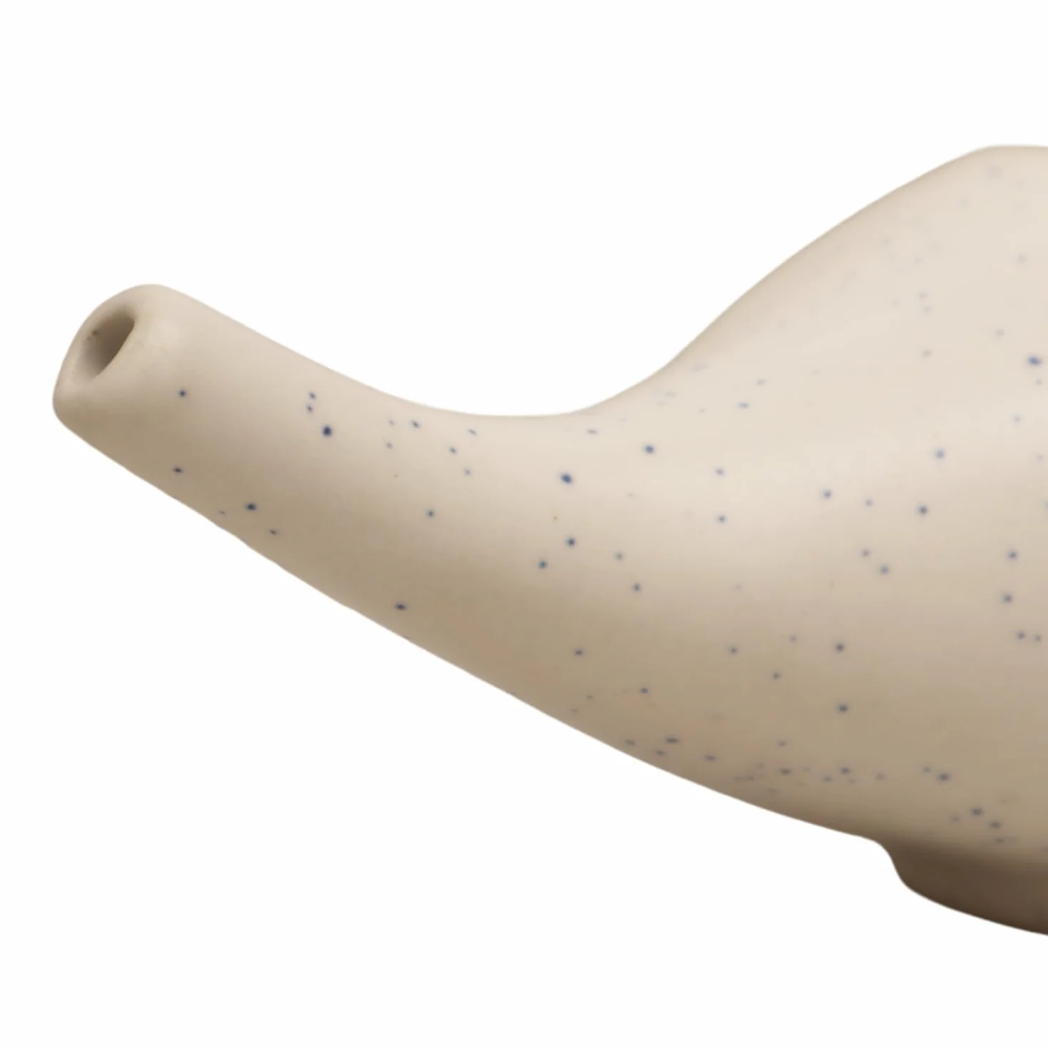 Neti Pot En Céramique Pour Nettoyage Nasal Craquelé Ivoire Avec 10 Sachets De Sel De Neti
