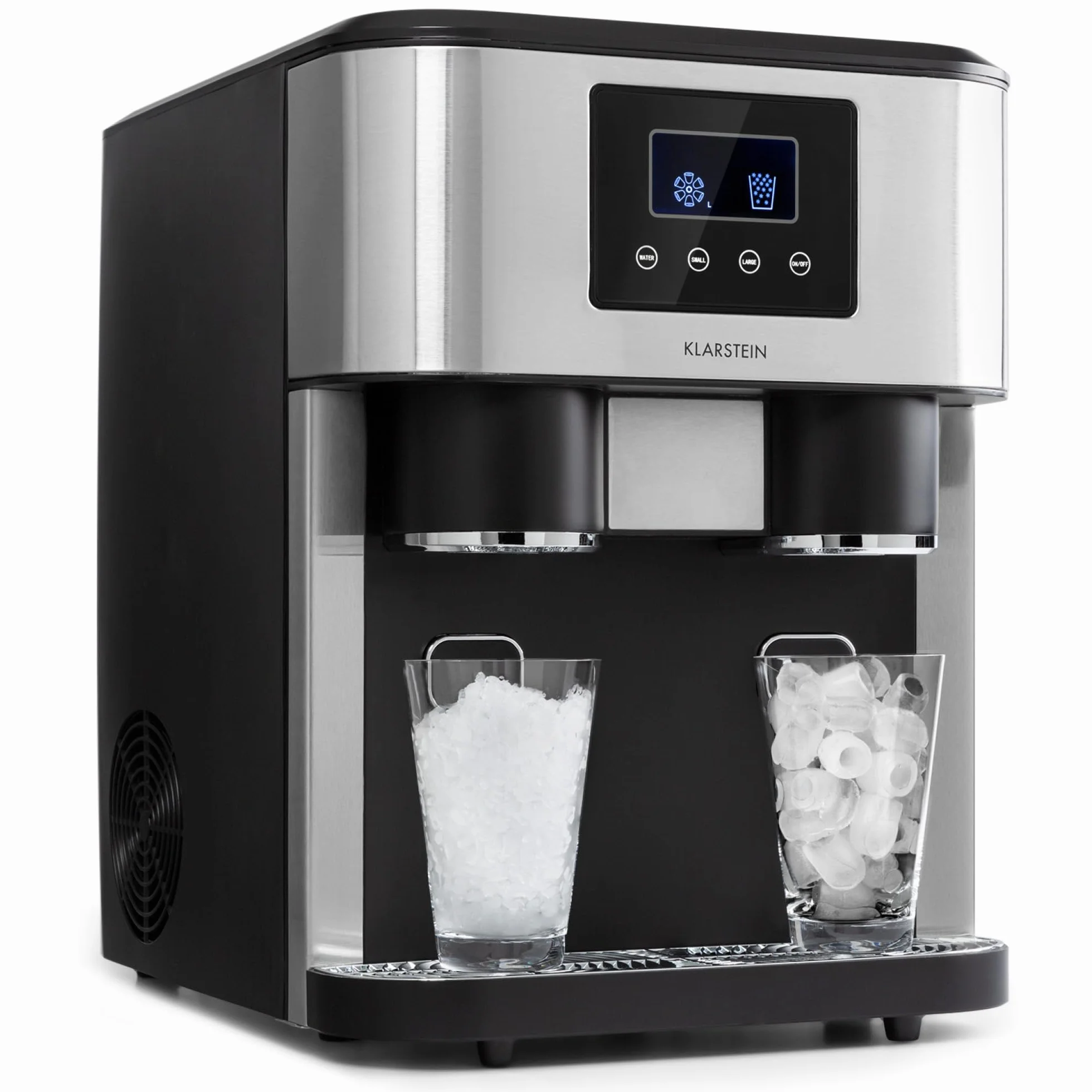 Klarstein Machine à Glaçons 1.8L, 15kg/24h, Ice Maker avec Alarme