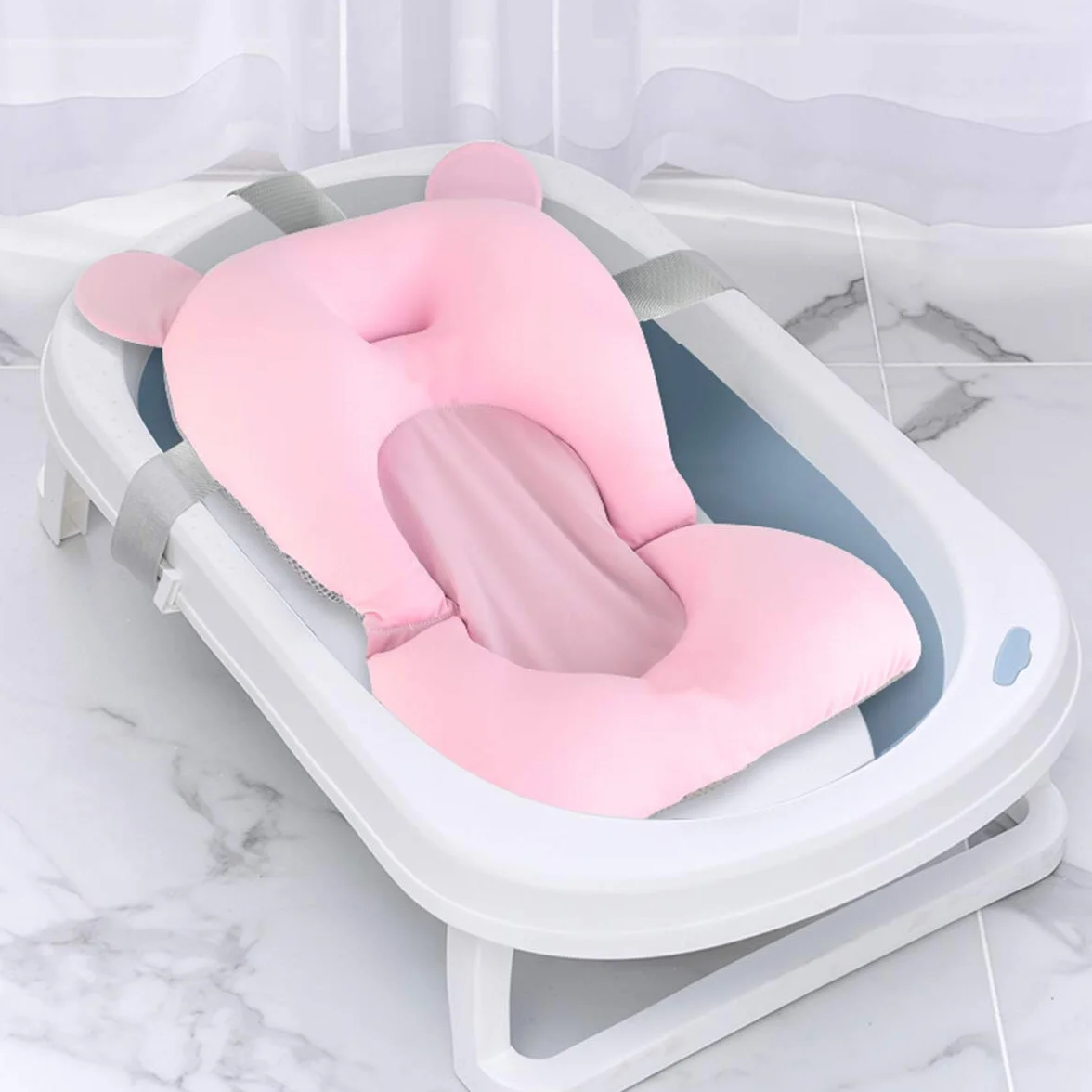 Josopa Coussin de Baignoire Anti-Dérapant pour Nouveau-Né, Siège de Bain Flottant pour Bébé