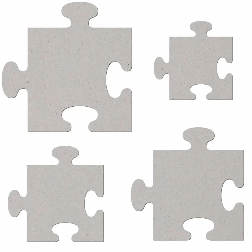 Lot de 10 pièces de puzzle en carton 35 cm - Décoration de bricolage