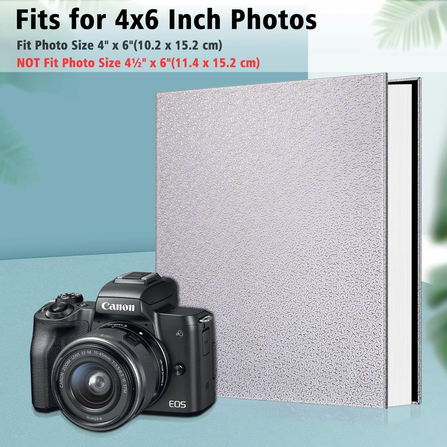 FINTIE Album Photo 4x6 Pouces (10x15cm) 600 Photos Grande Capacité Or Blanc