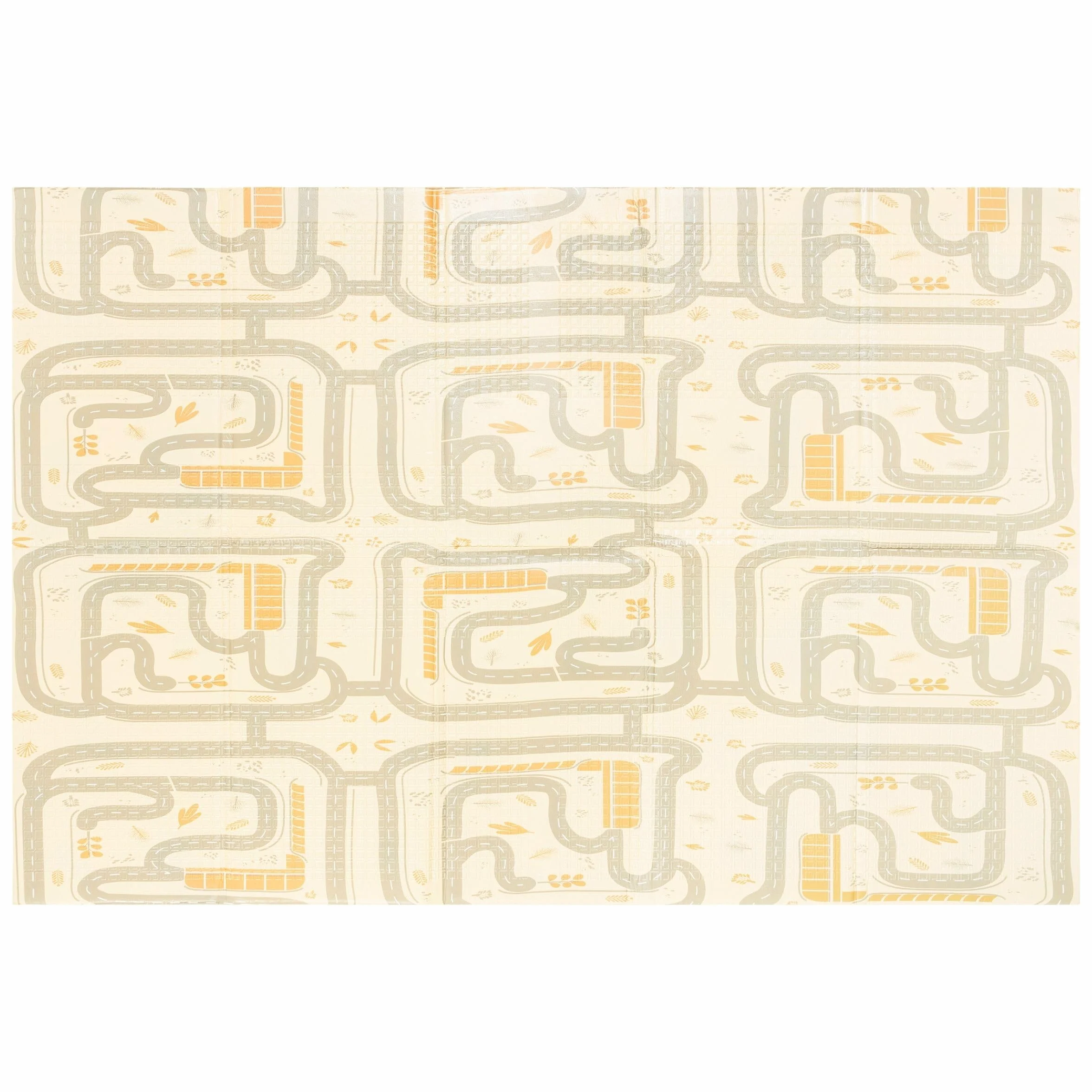 Mamabrum Tapis en mousse pour bébé 180 x 120 x 1 cm, pliable double face, mousse XPE, forêt magique/rues d'automne