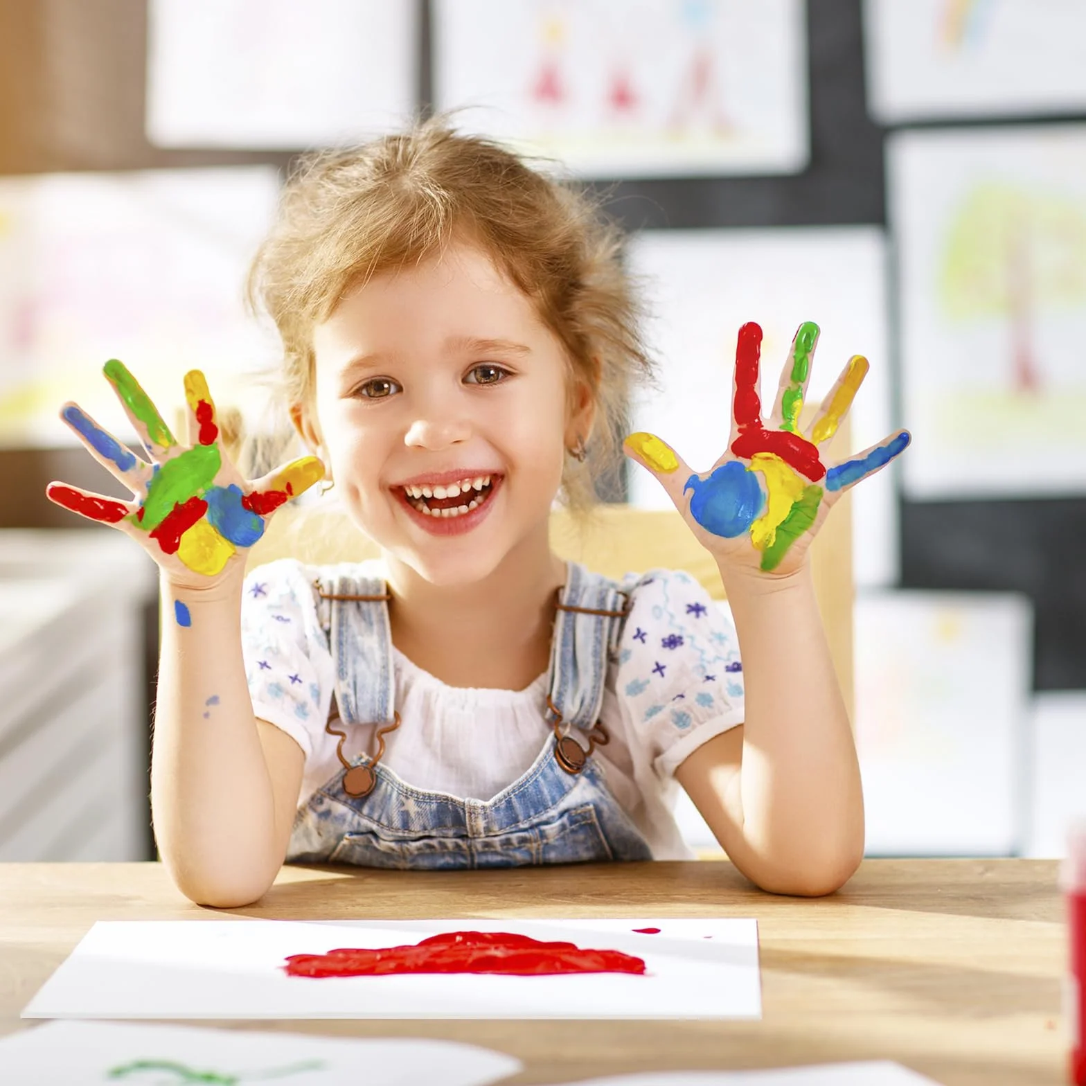 Kit Empreintes de Mains Familiales avec 4 Plaques en Plexiglas et 6 Couleurs de Peinture
