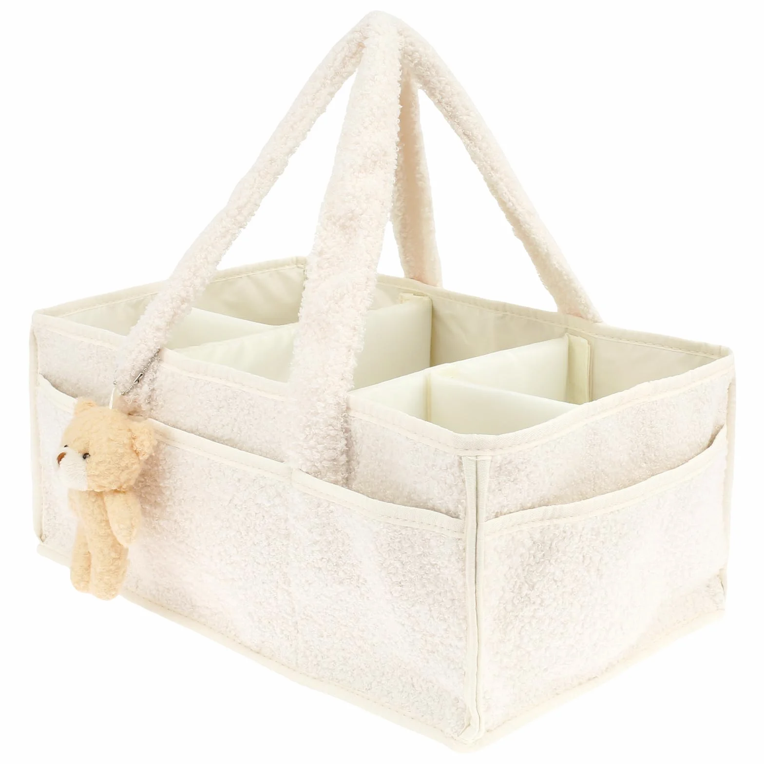Panier à couches élégant 38 x 25,4 x 17,8 cm séparateurs amovibles beige