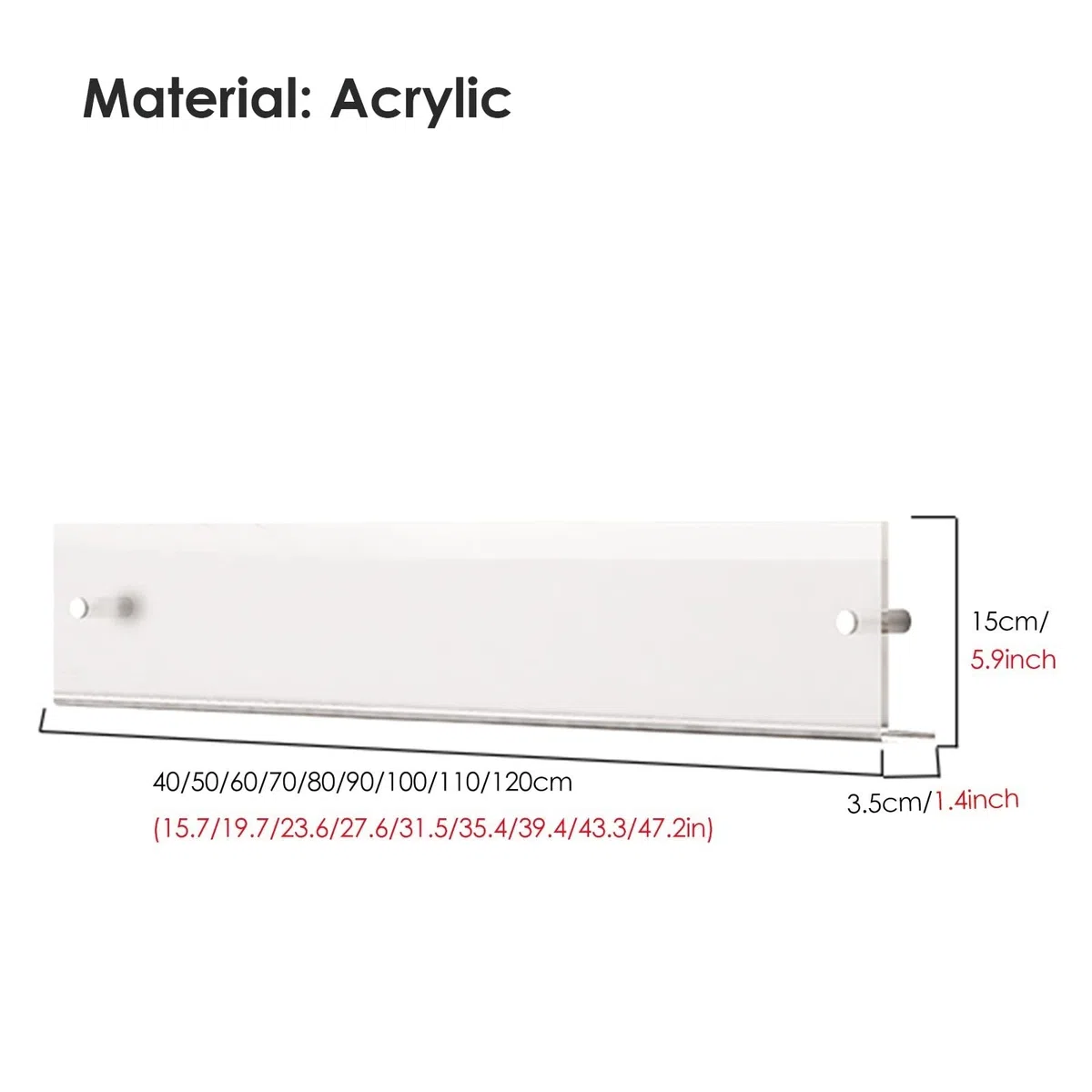 Présentoir à brochures/dépliants en Acrylique, Porte-revues, présentoir à catalogues, présentoir à journaux, Organisateur pour événements et magasins, Orange - Longueur 100 cm/39,4 Pouces