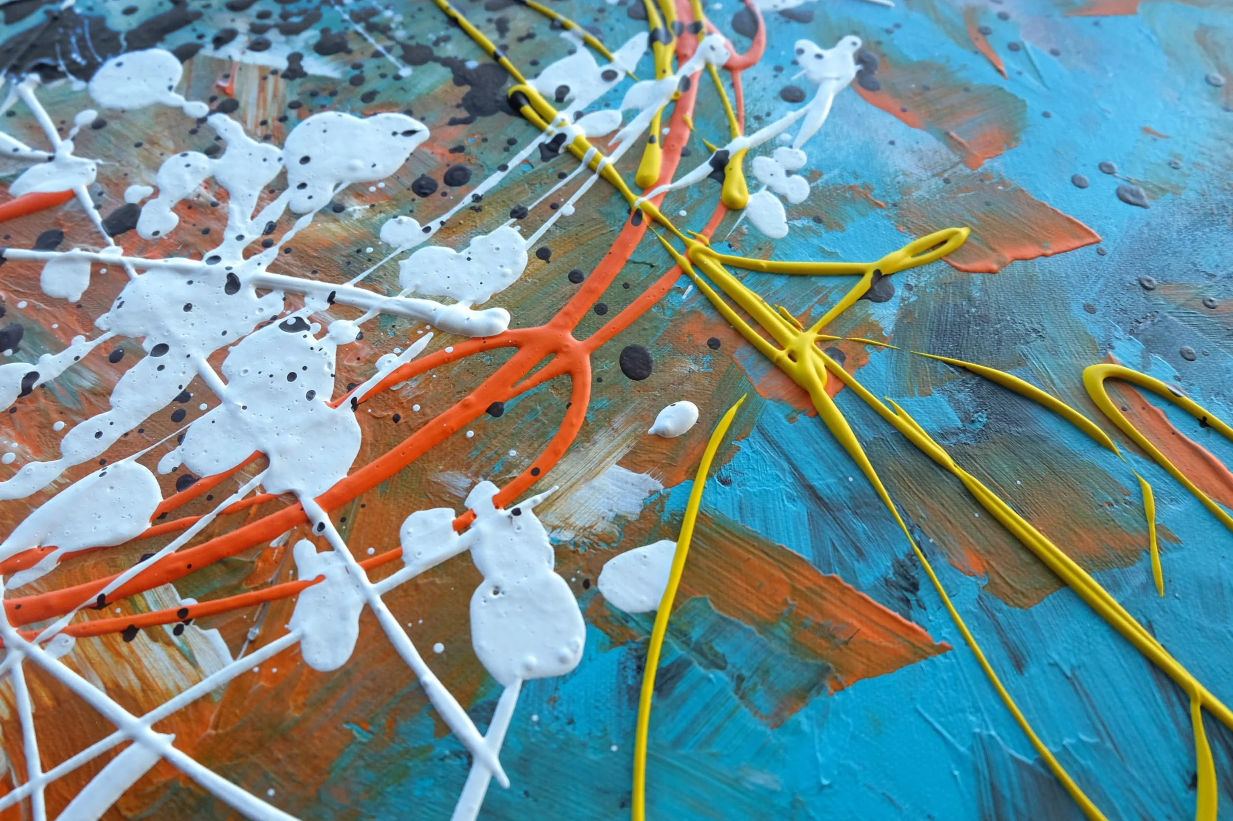 Tableau Peint à la Main 90x60 cm Toile sur Cadre en Bois