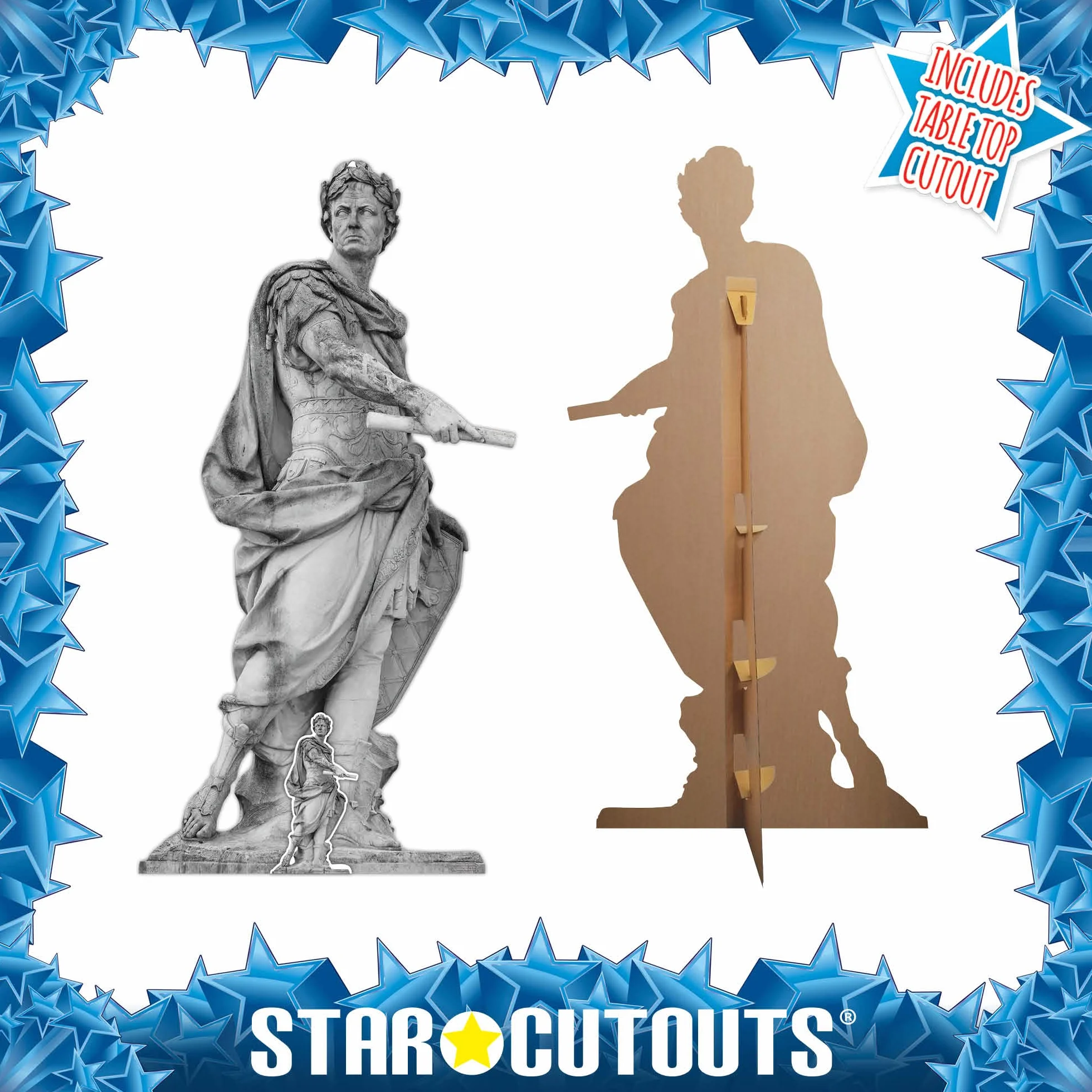Statue Romaine Julius César Grand Carton découpé Rome SC4147