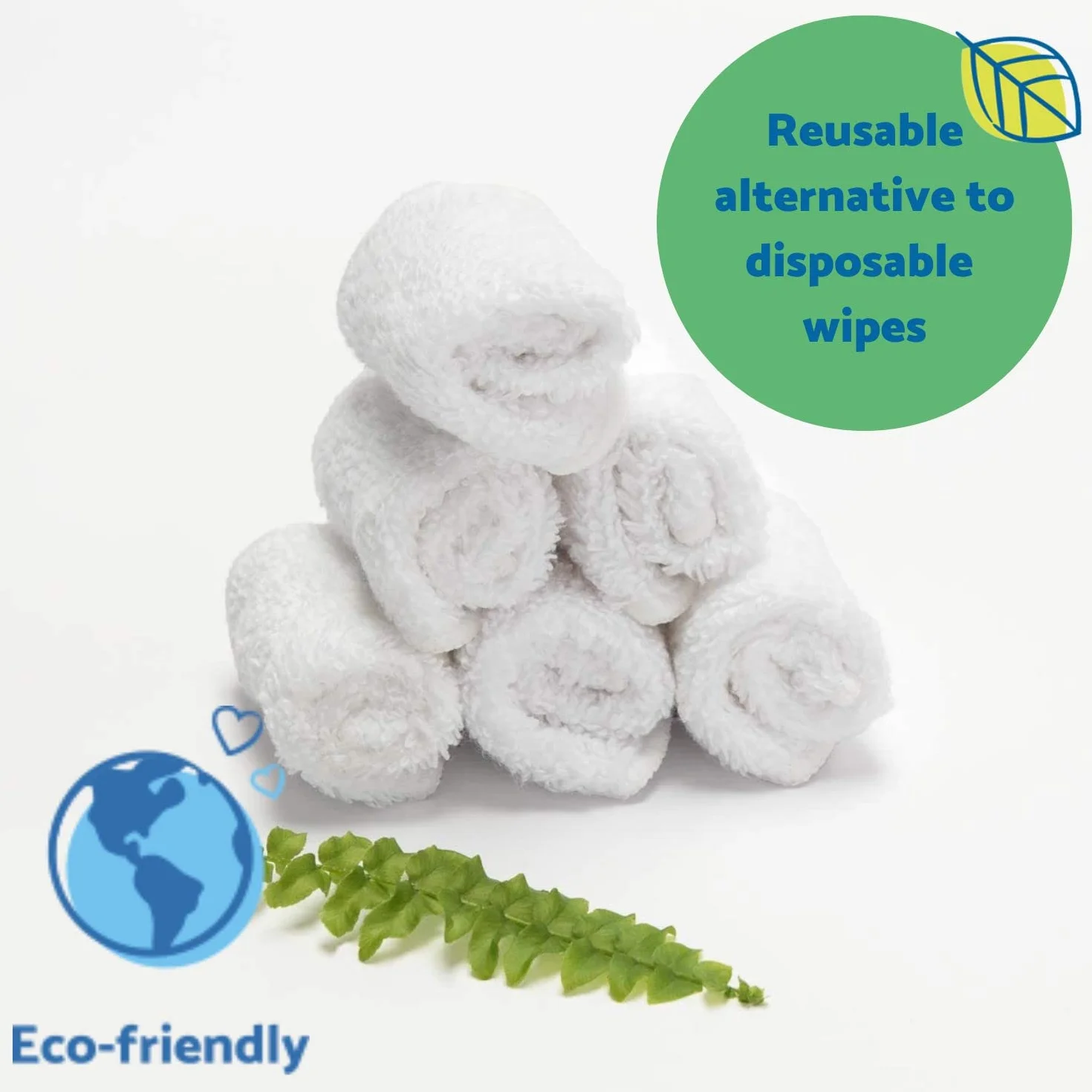 Lot de 25 lingettes pour bébé en coton épais bio 15 x 15 cm