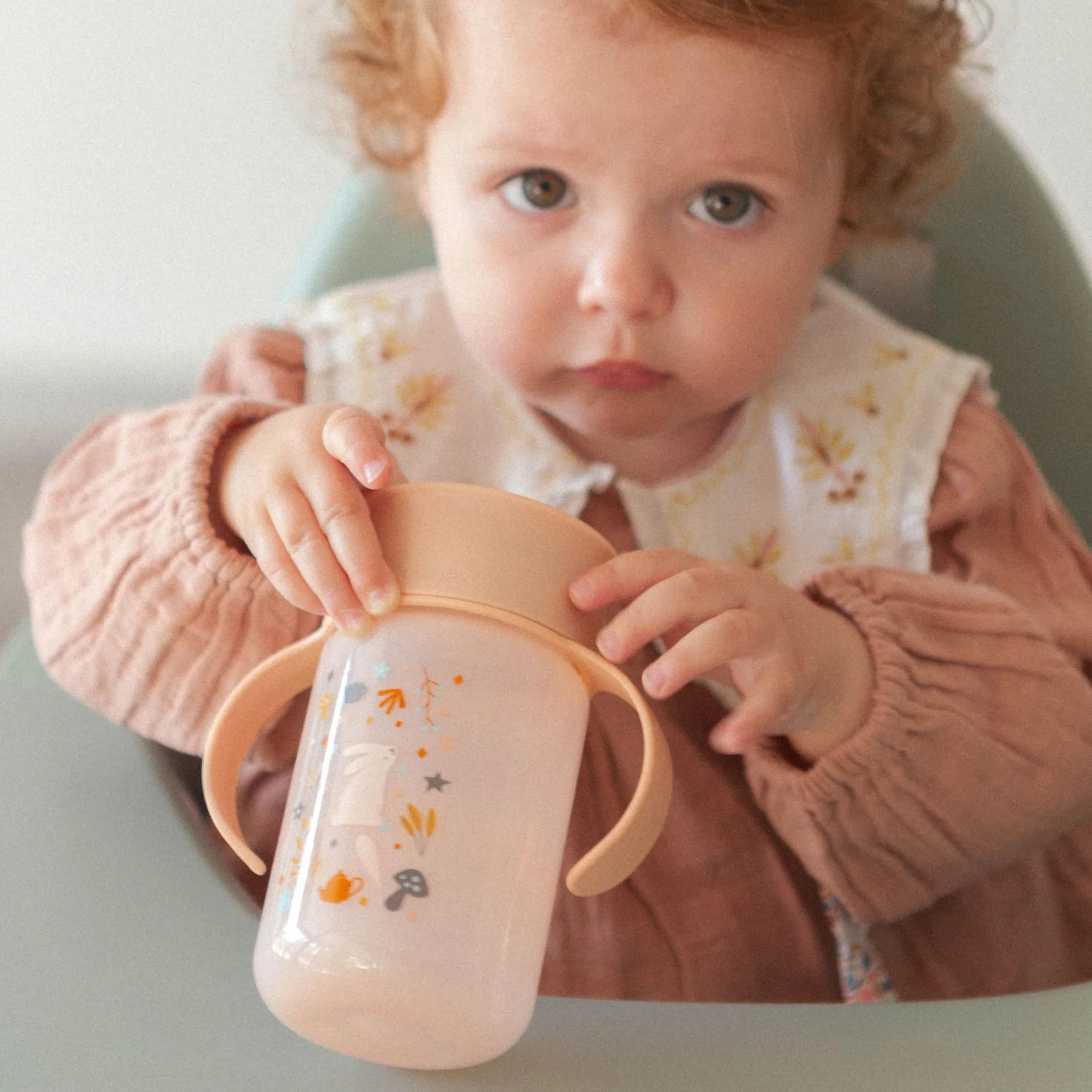 Suavinex Tasse Apprentissage Bébé Magic Cup 360° Antifuite 340 ml Rose +12 Mois