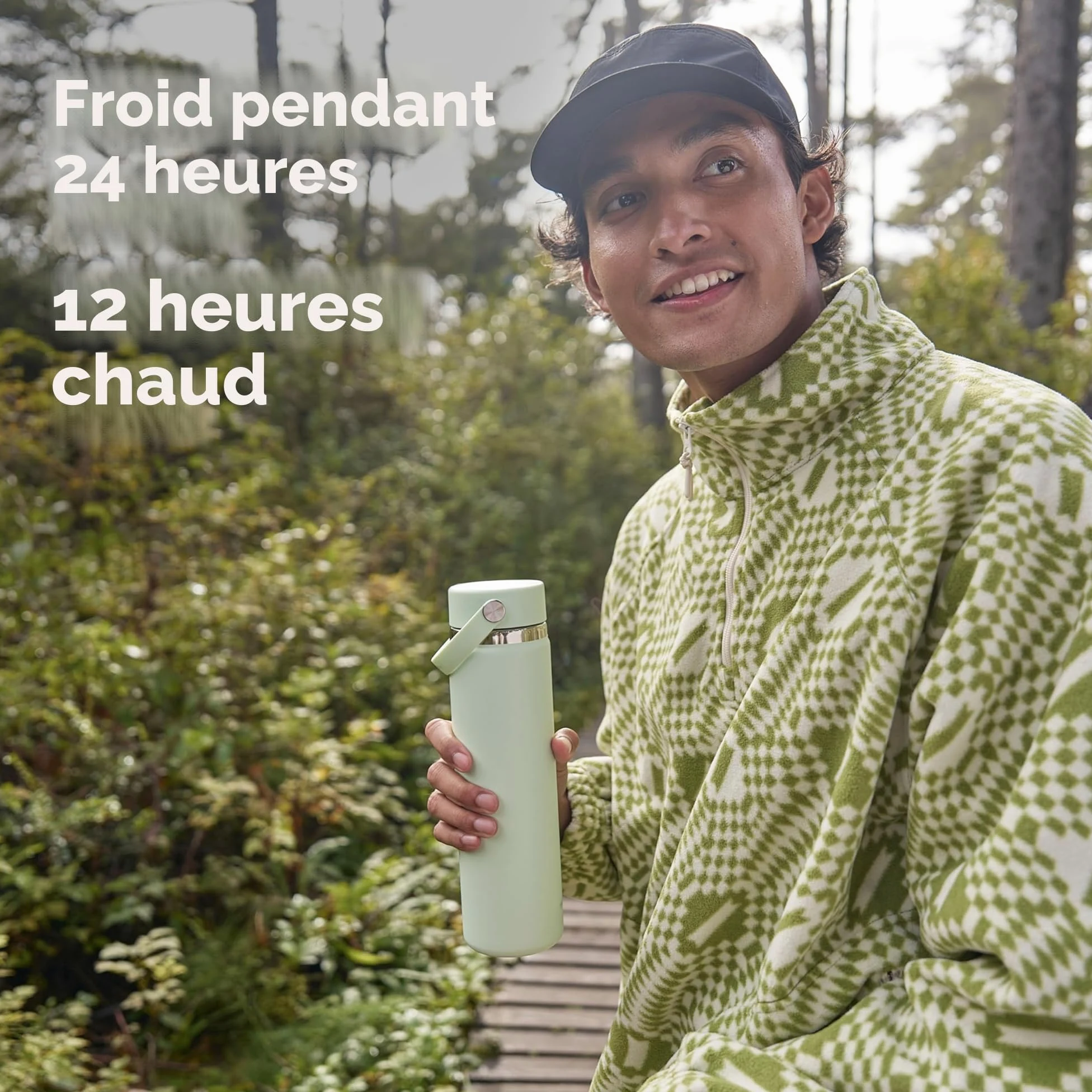 HYDRO FLASK - Gourde Isotherme 946 ml (32 oz) - Bouteille Inox à Isolation Sous Vide - Bouchon Antifuite et Revêtement par Poudre - Ouverture Large - Stone