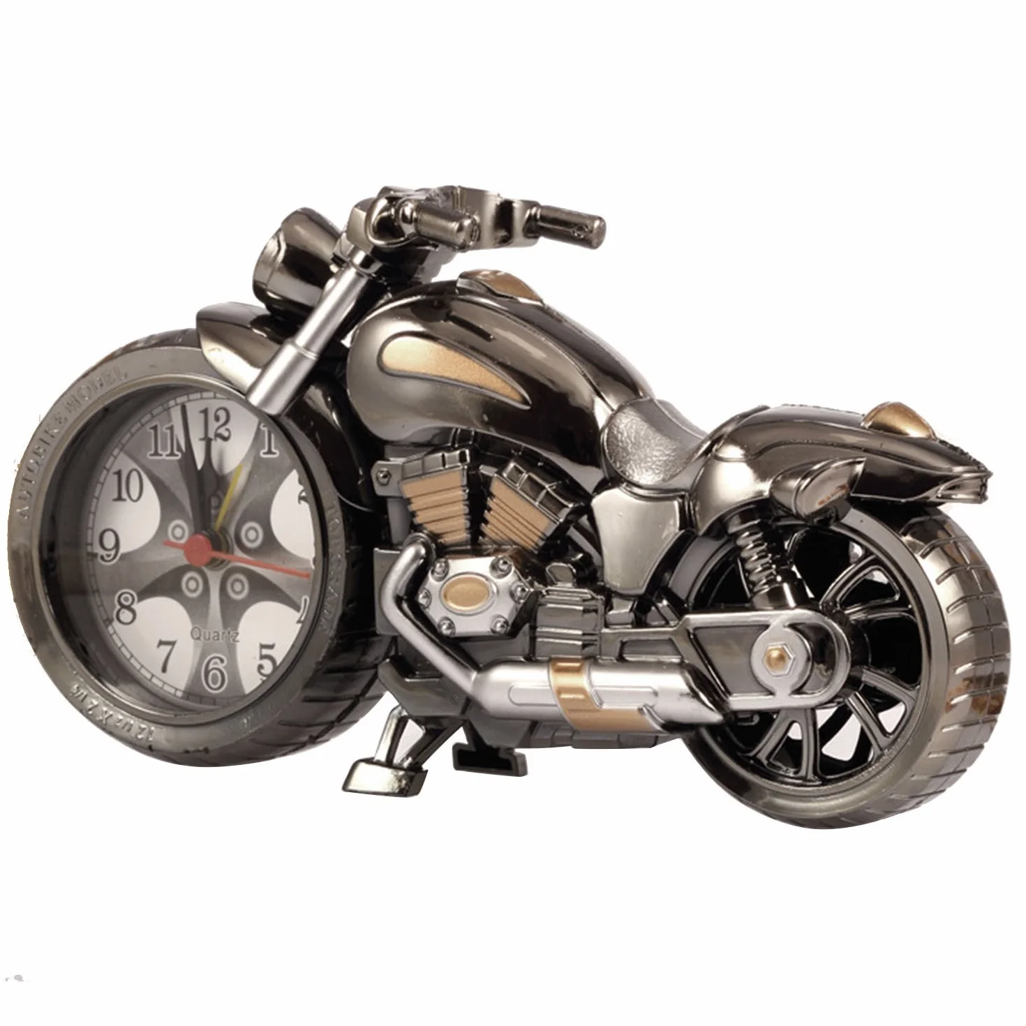 Rétro Moto Style Réveil Table Bureau Horloge Décoration Cadeau