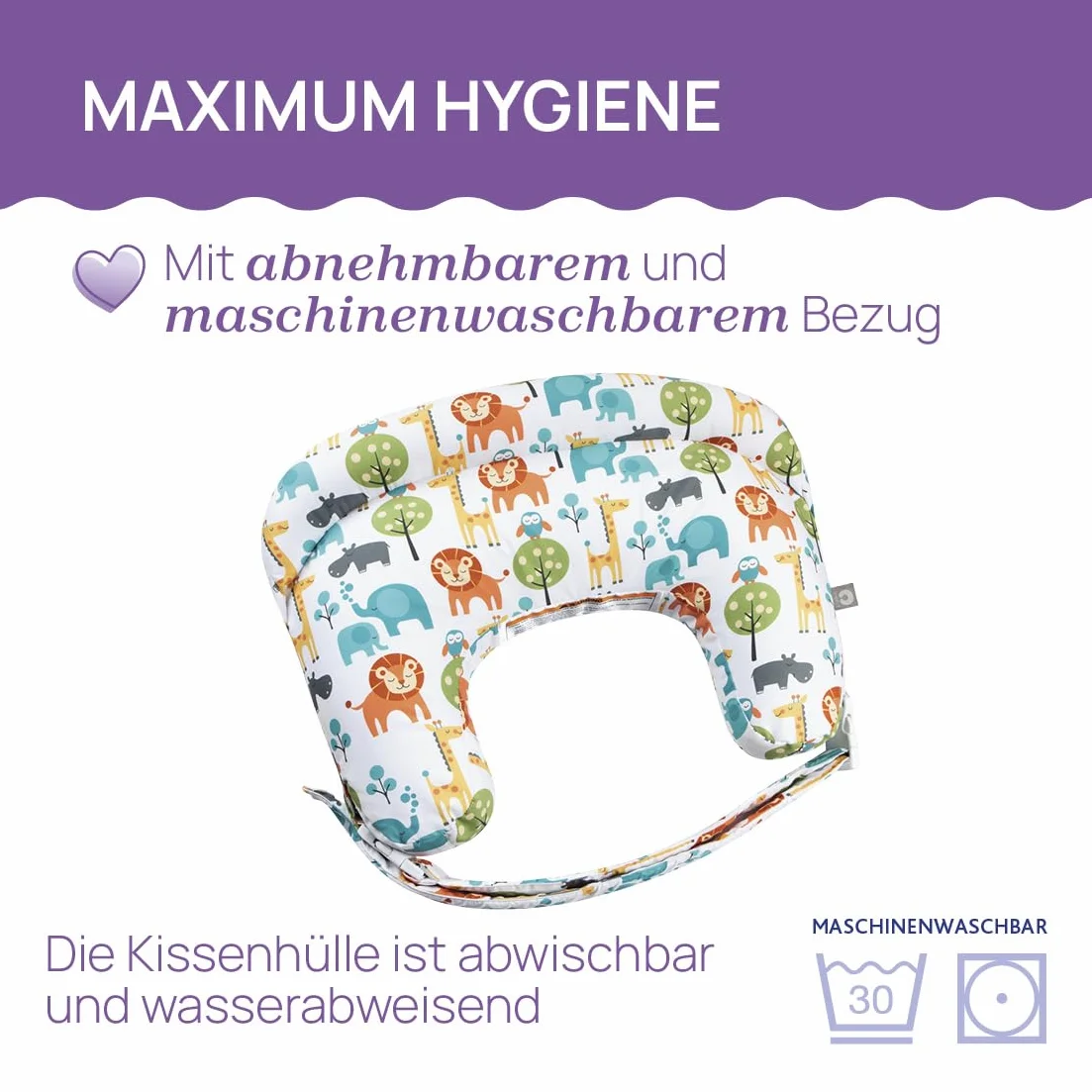 Boppy Coussin d'allaitement Deluxe pour Bébés 0+ Mois, Forme Ergonomique, Amovible et Lavable en Machine